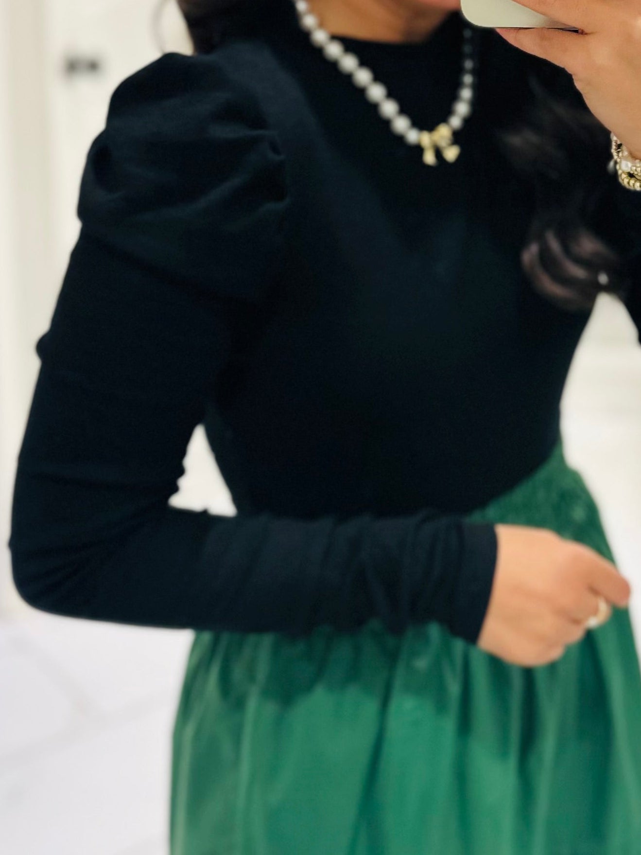 The Neva Black Puff Sleeve Top