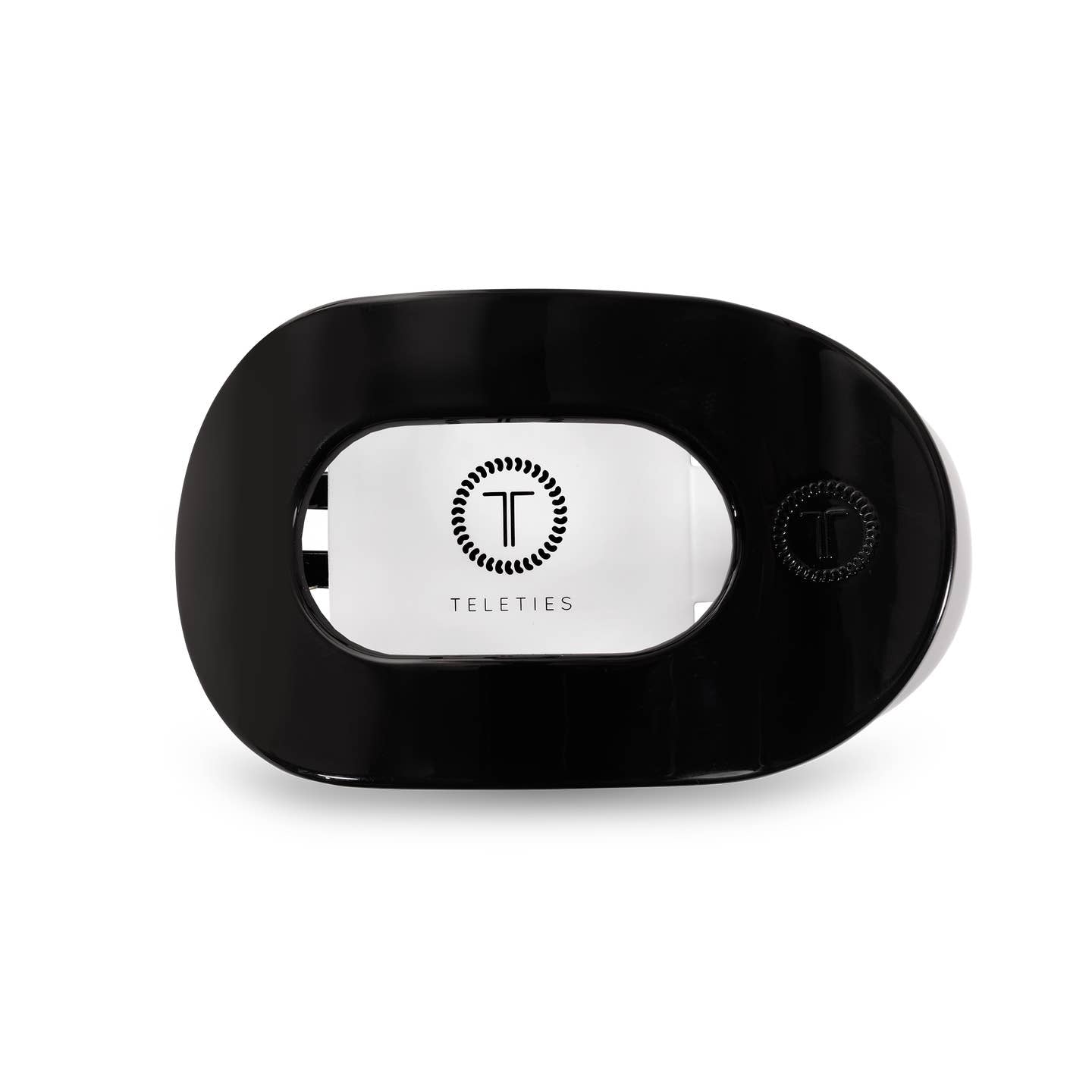 Jet Black Round Flat Hair Clip