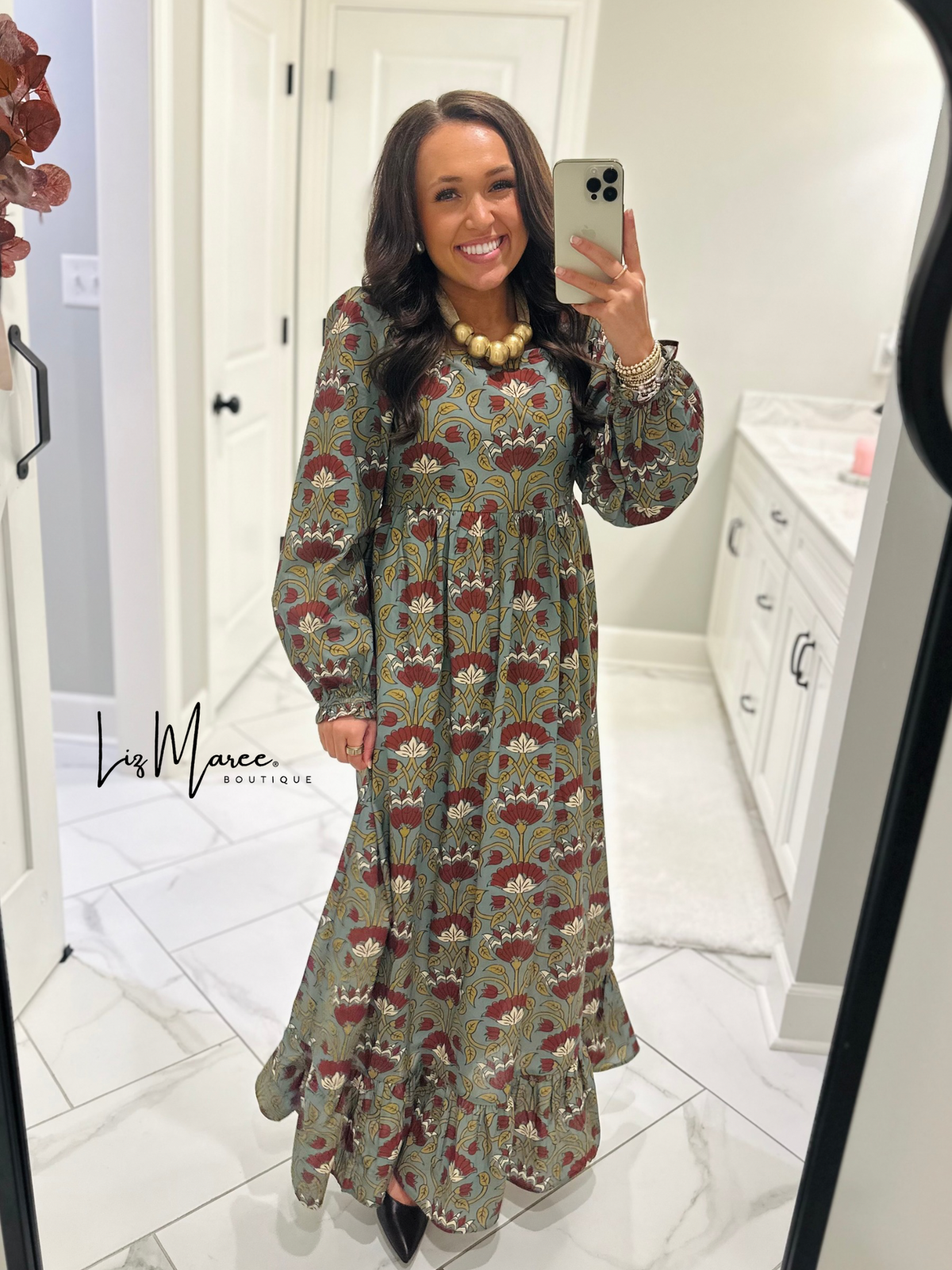 The Bryley Burgundy Floral Maxi Dress