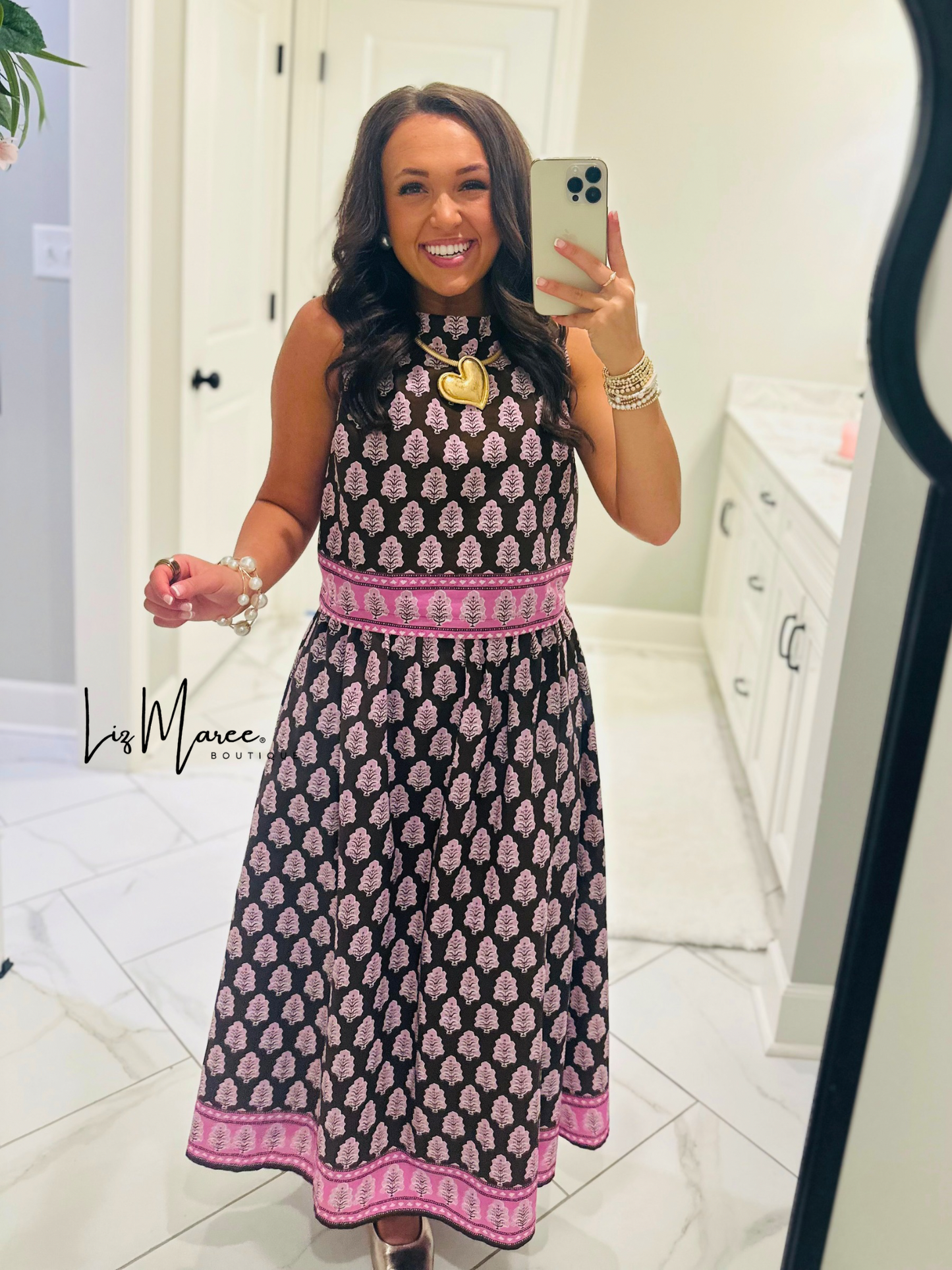 The Natalie Brown Floral Midi Skirt
