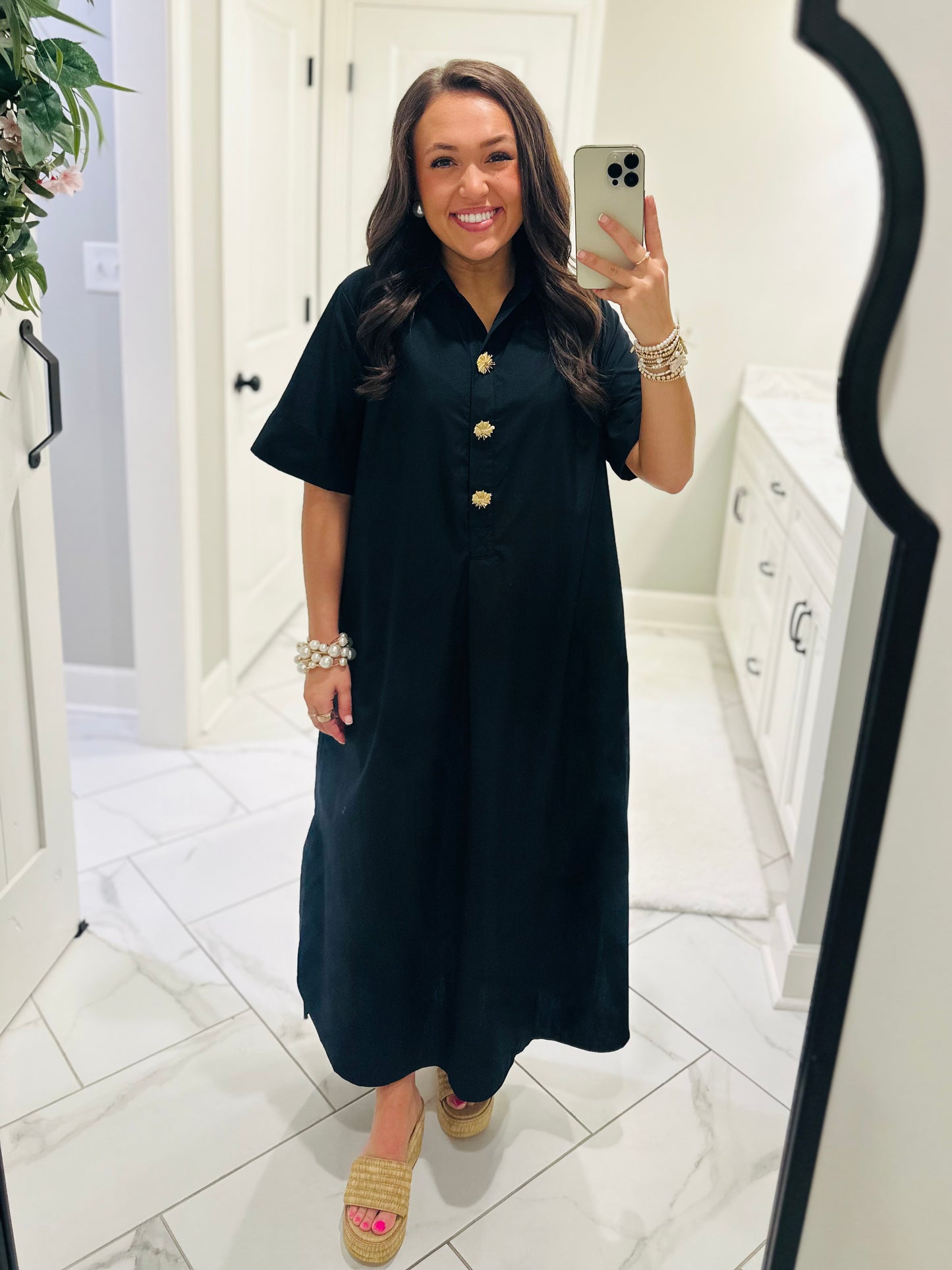 The Delaney Black Midi Dress