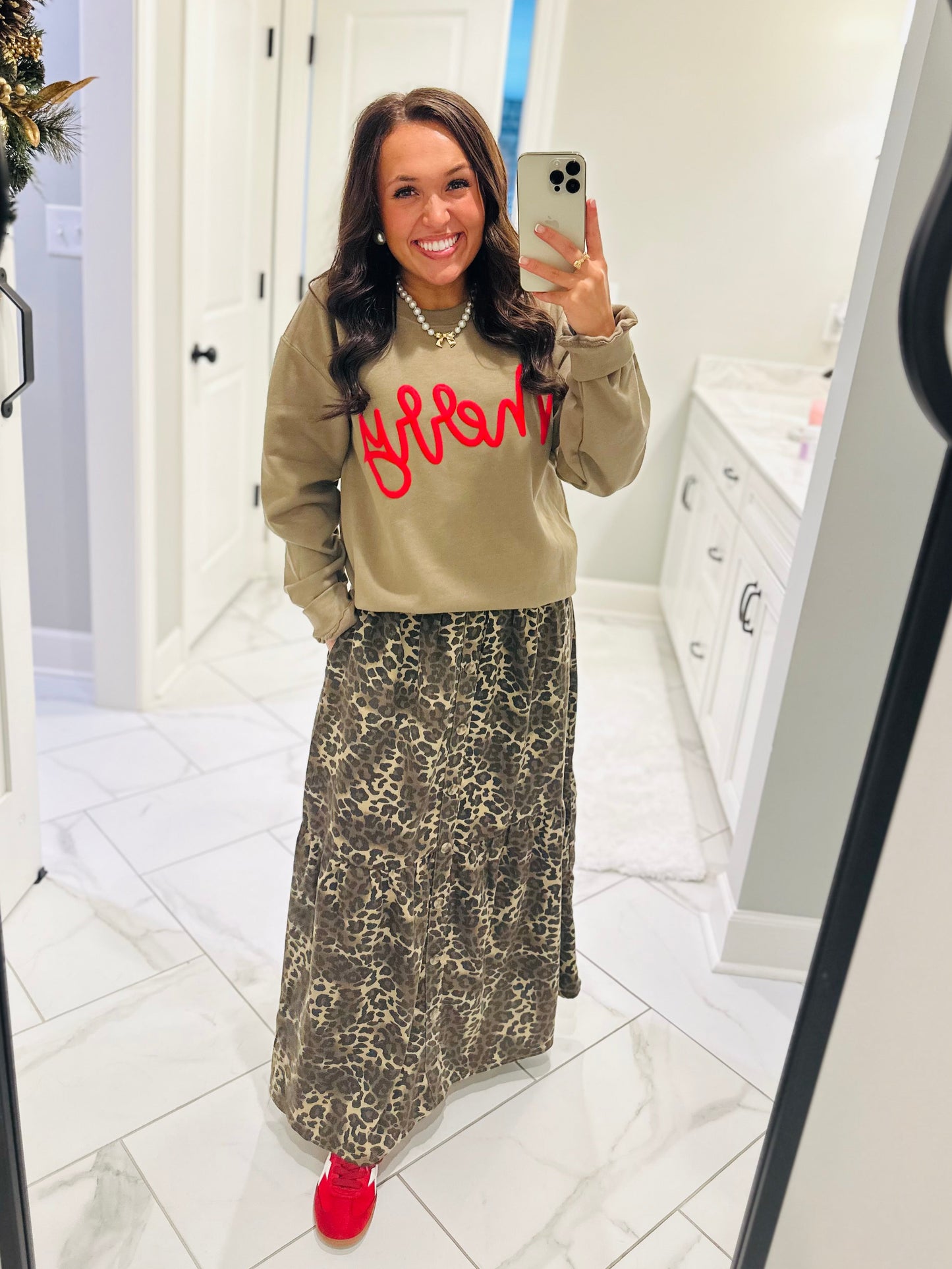 The Cass Mocha Leopard Maxi Skirt