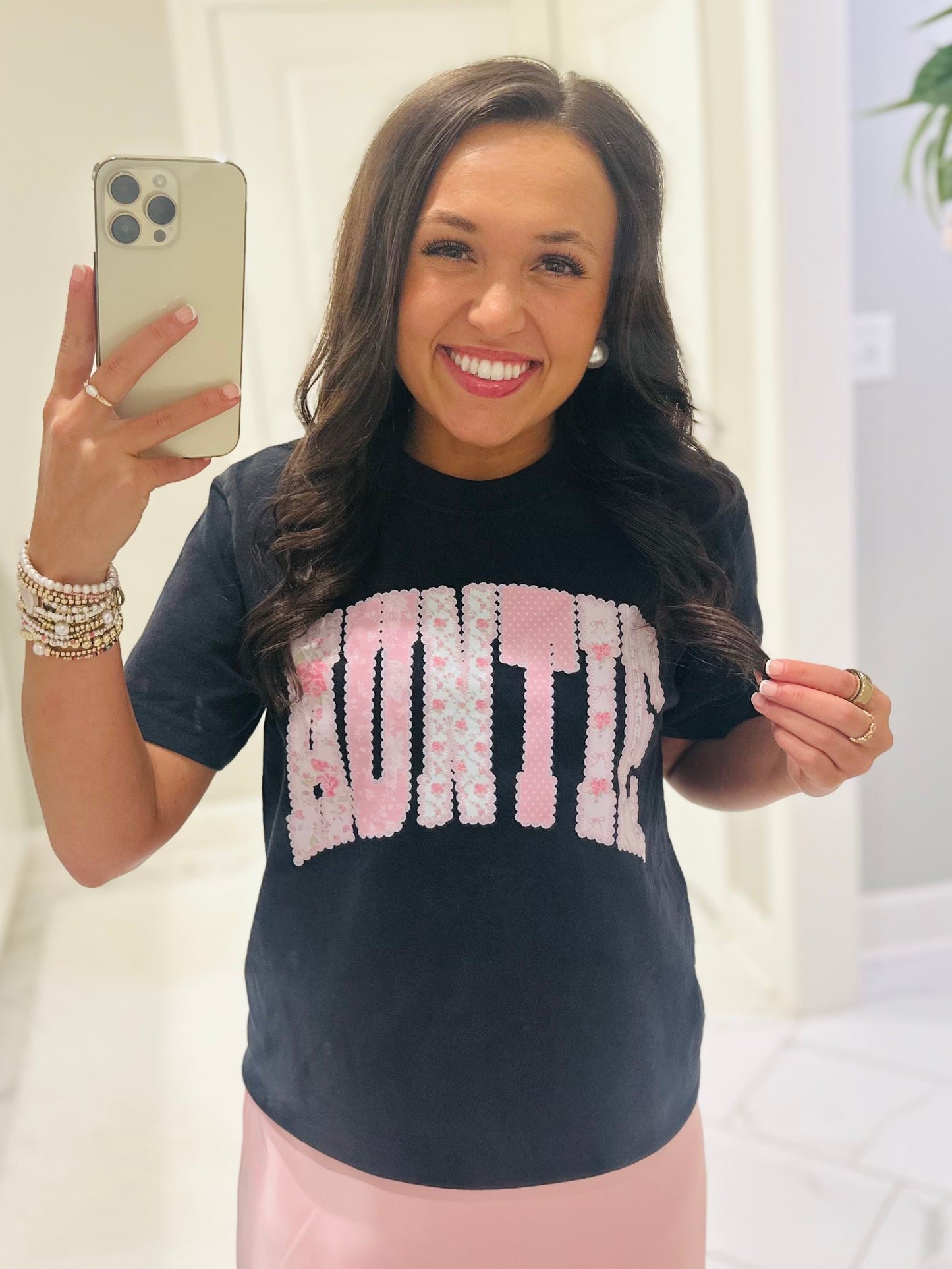 The Auntie Pink Pastel Coquette Tee