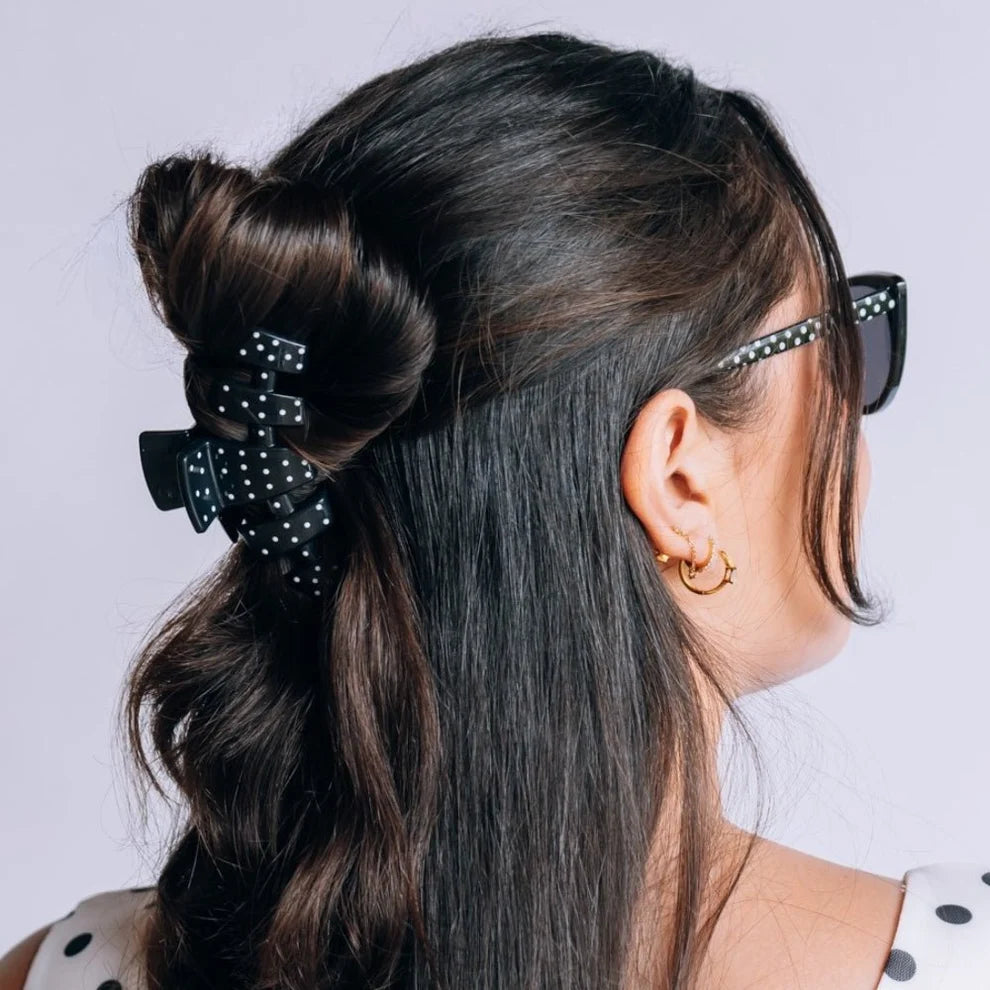 Classic Black Polka Dot Party Claw Clip