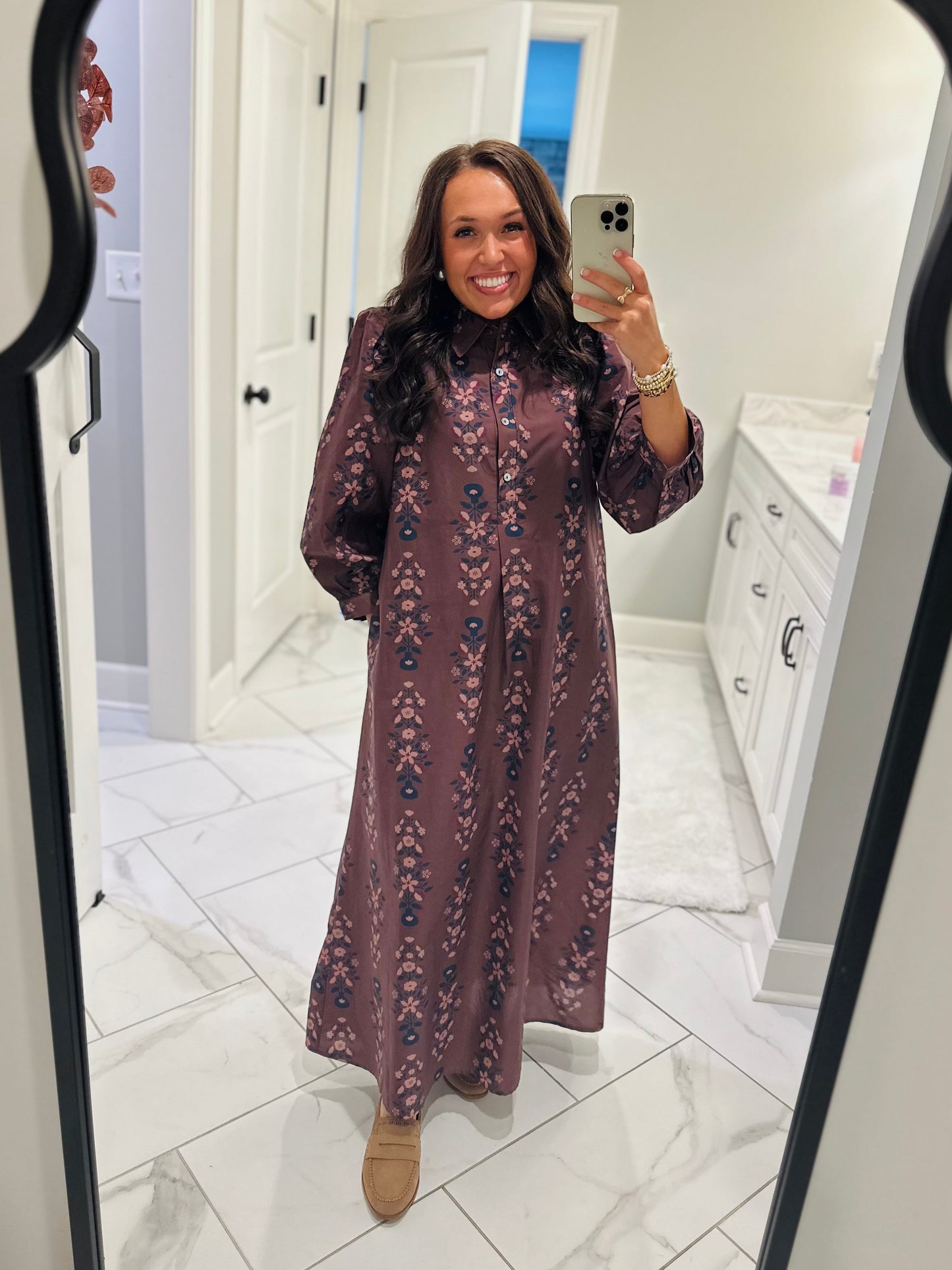 The Nina Brown Floral Maxi Dress