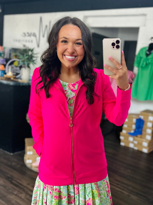 The Alena Hot Pink Full Zip Jacket