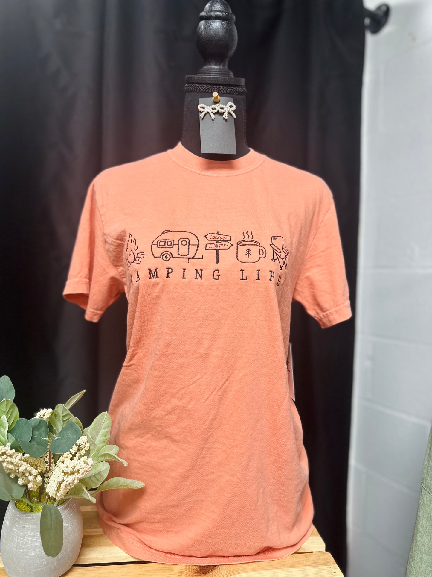 The Camping Life Embroidered Tee