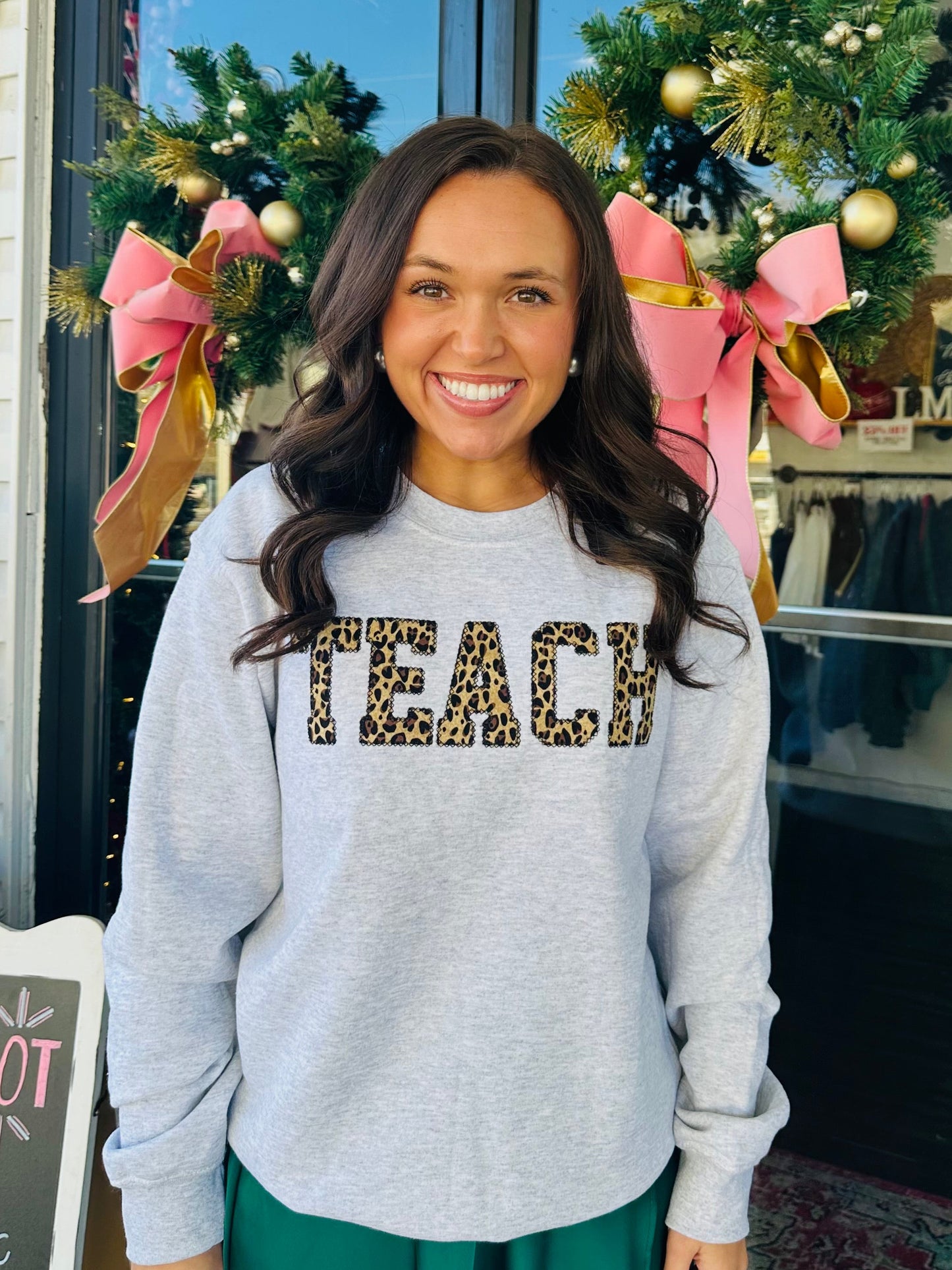 The Teach Leopard Embroidered Sweatshirt