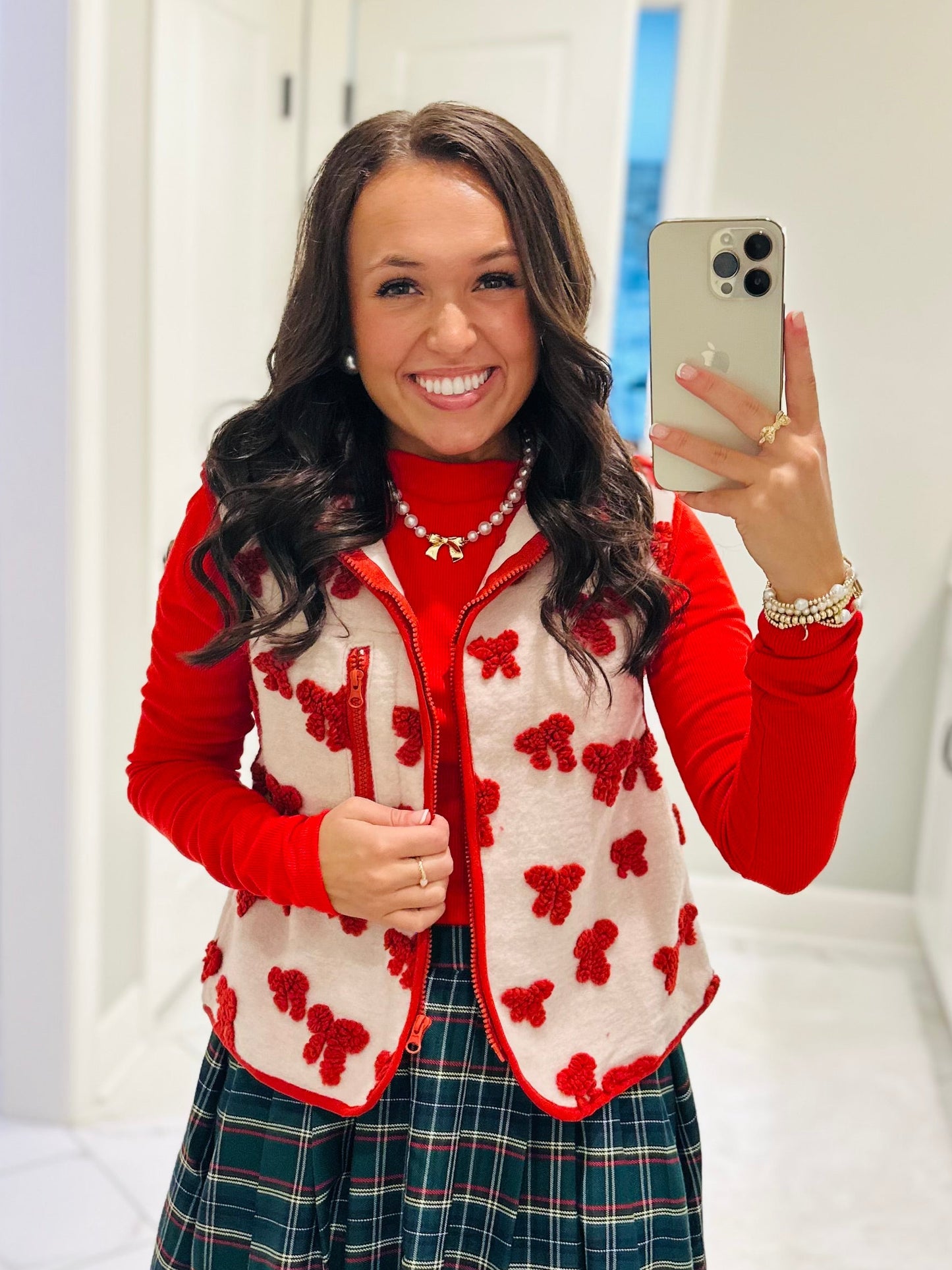 The Red Bow Fleece Vest