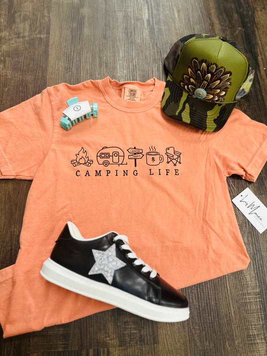 The Camping Life Embroidered Tee