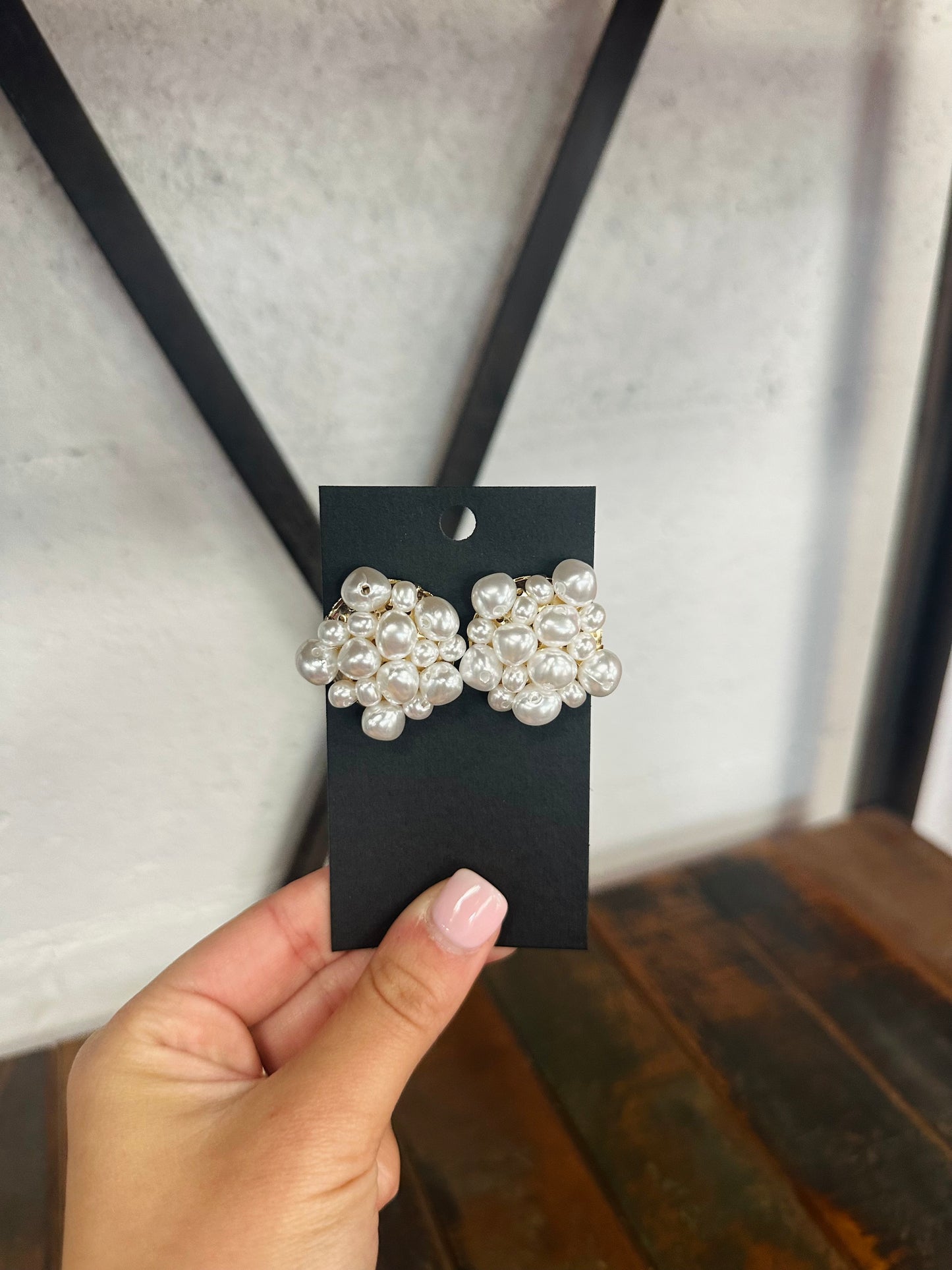 Pearl Round Cluster Earring