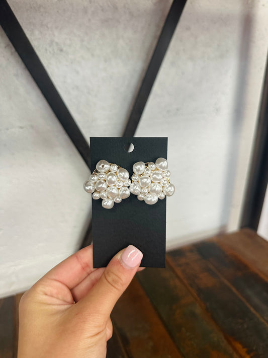 Pearl Round Cluster Earring