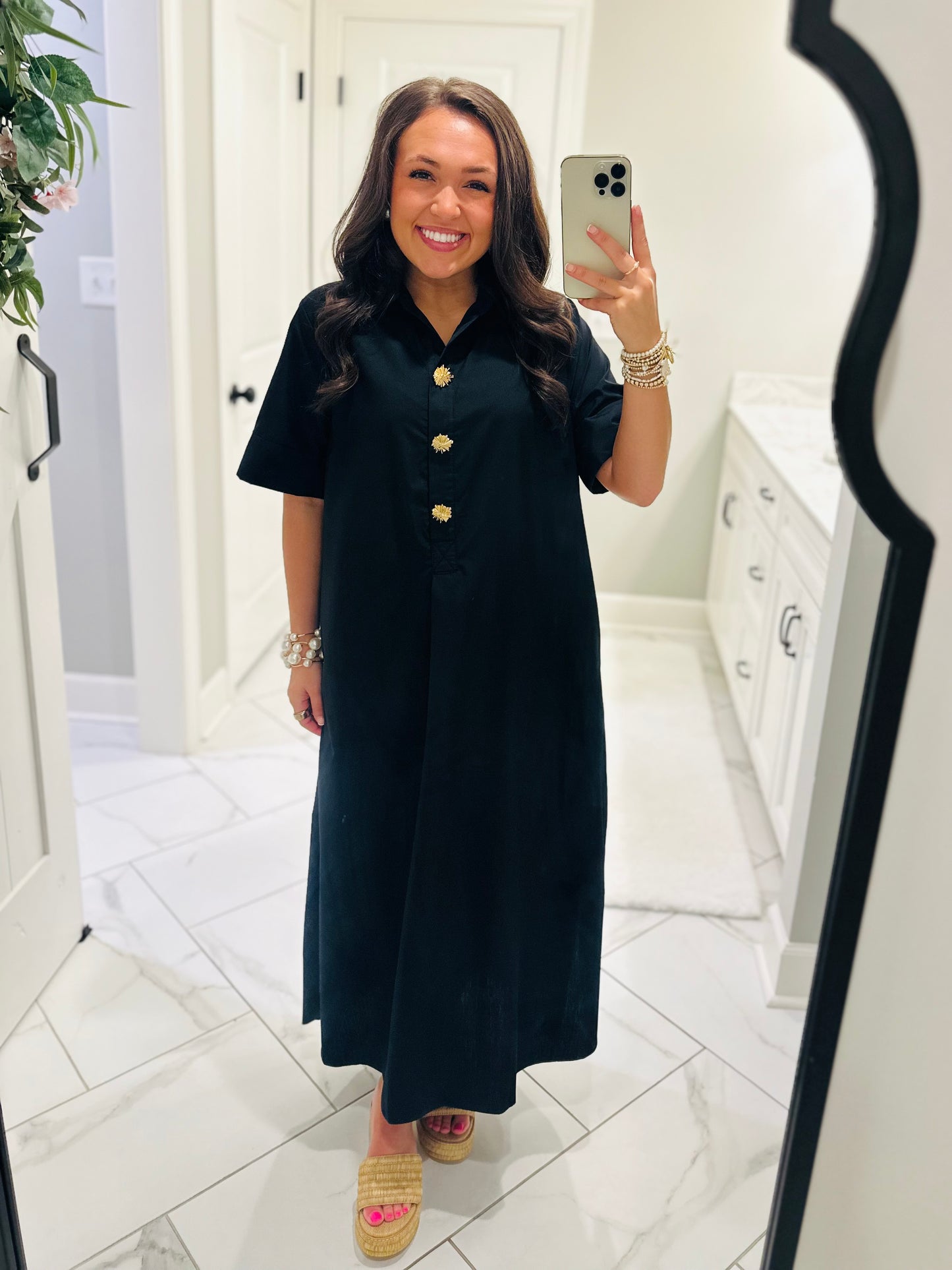 The Delaney Black Midi Dress