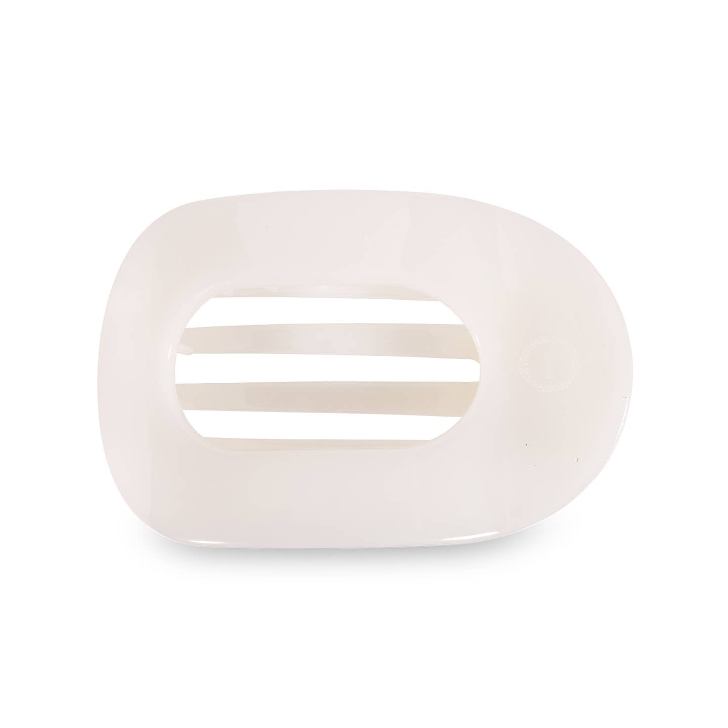 Coconut White Round Flat Hair Clip