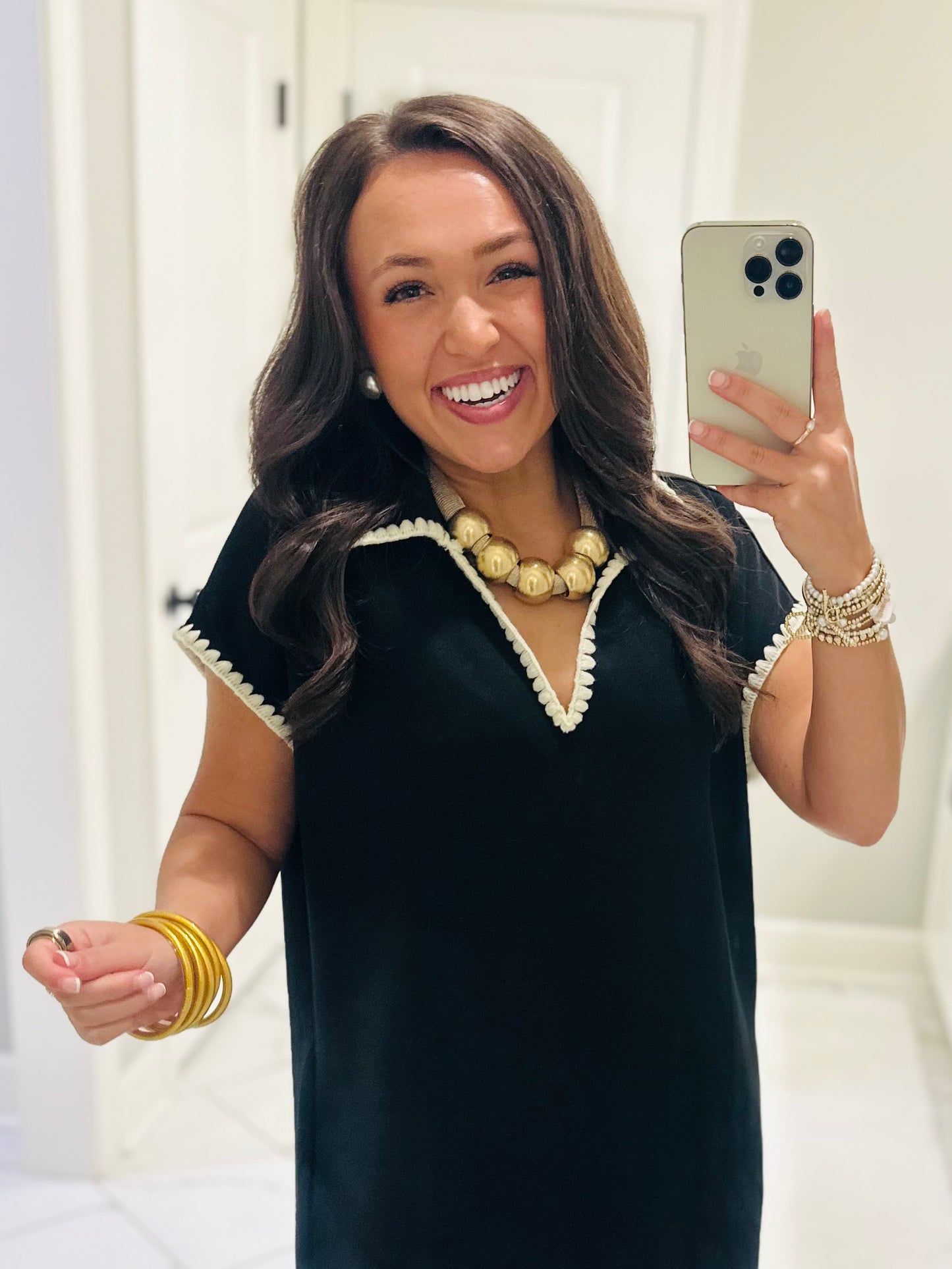Gold Mesh Fabric Statement Necklace