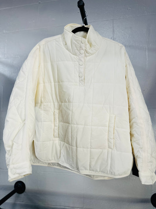 The Cream Quilted Puffer Pullover