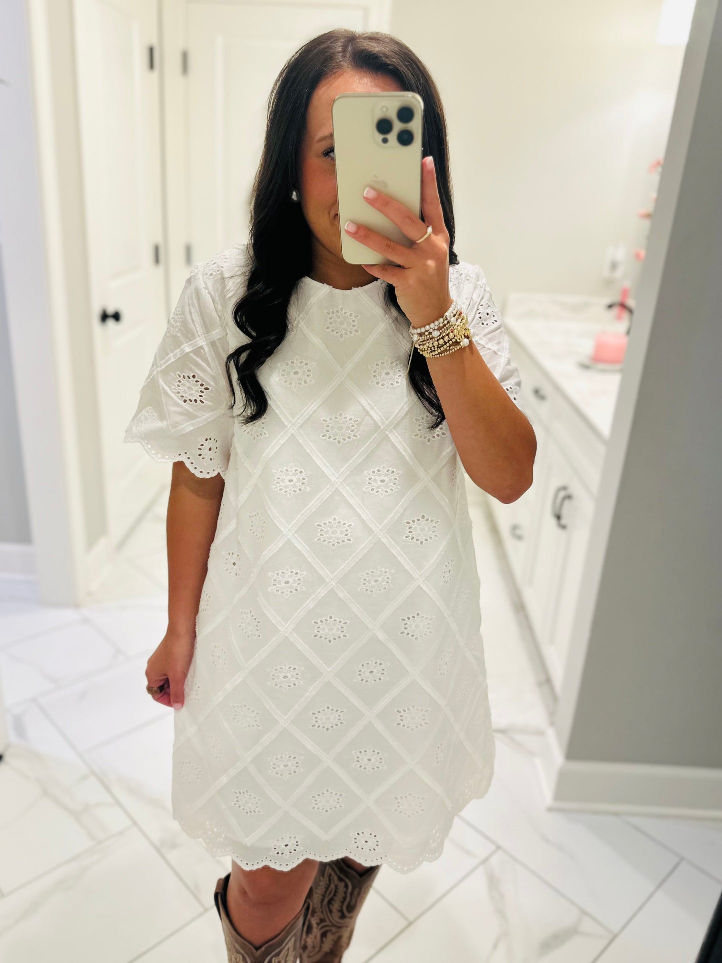 The Taylor White Eyelet Dress