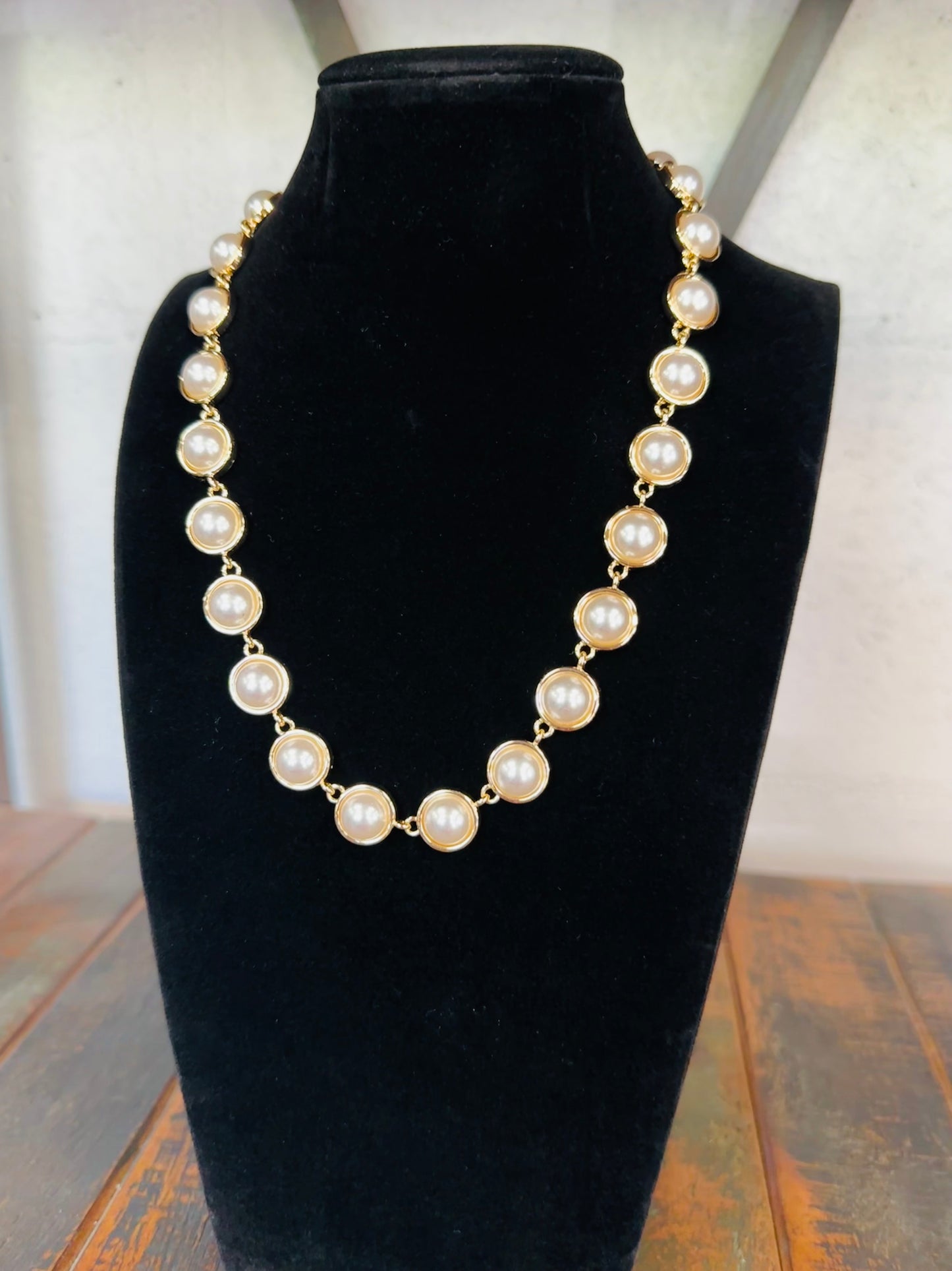 The Pearl + Gold Circle Necklace