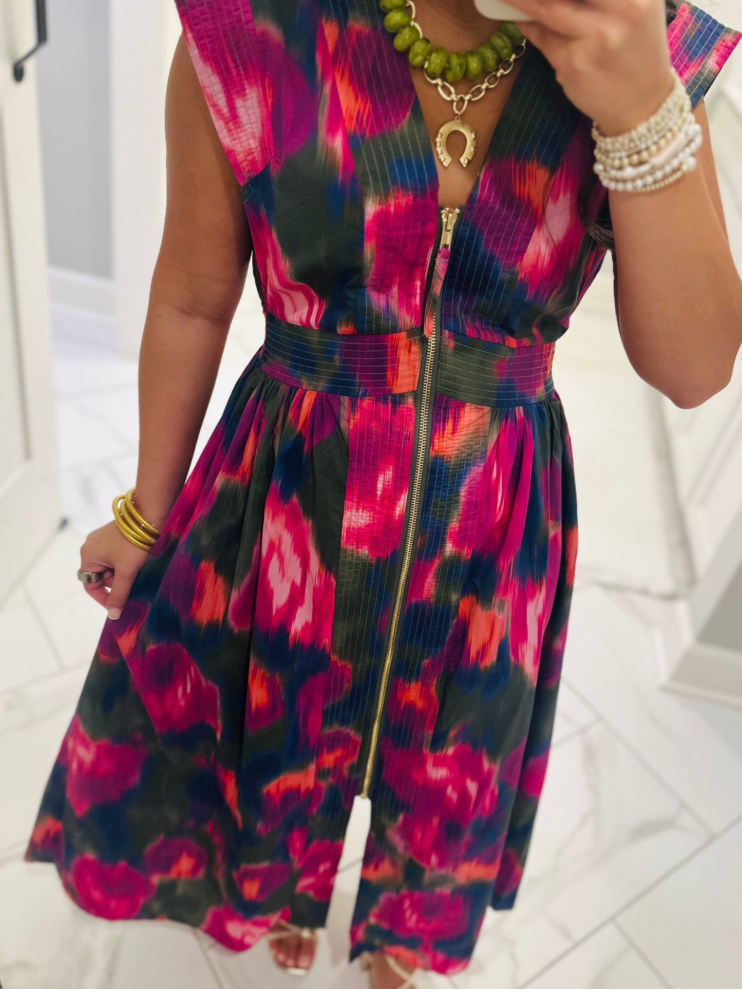 The Libby Magenta Midi Dress