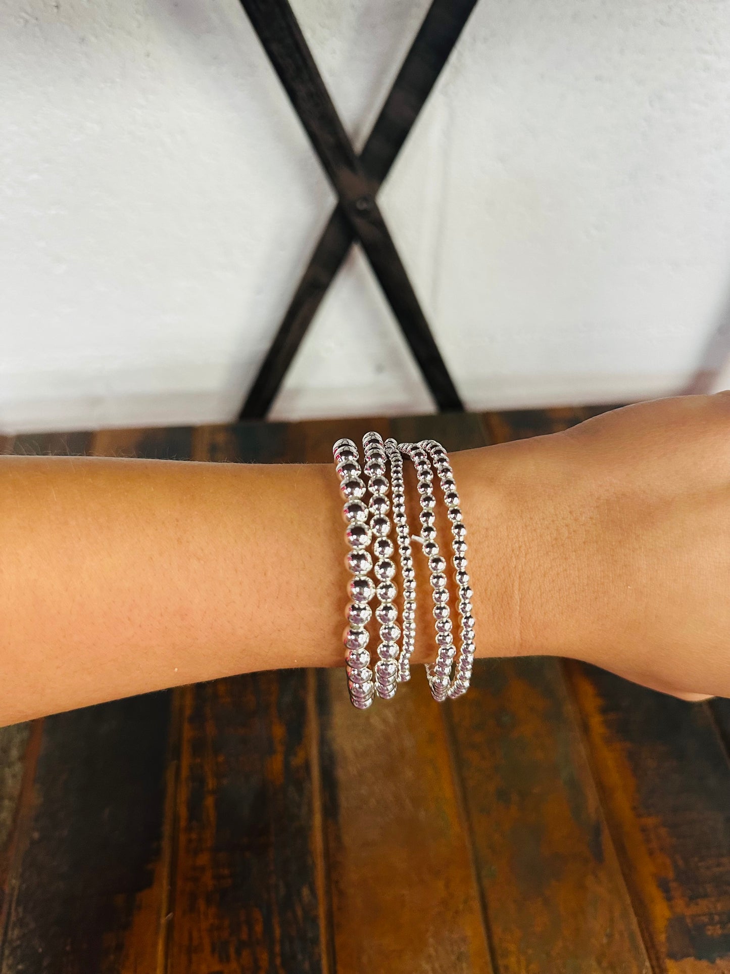 Everyday Silver Ball Bracelet Set