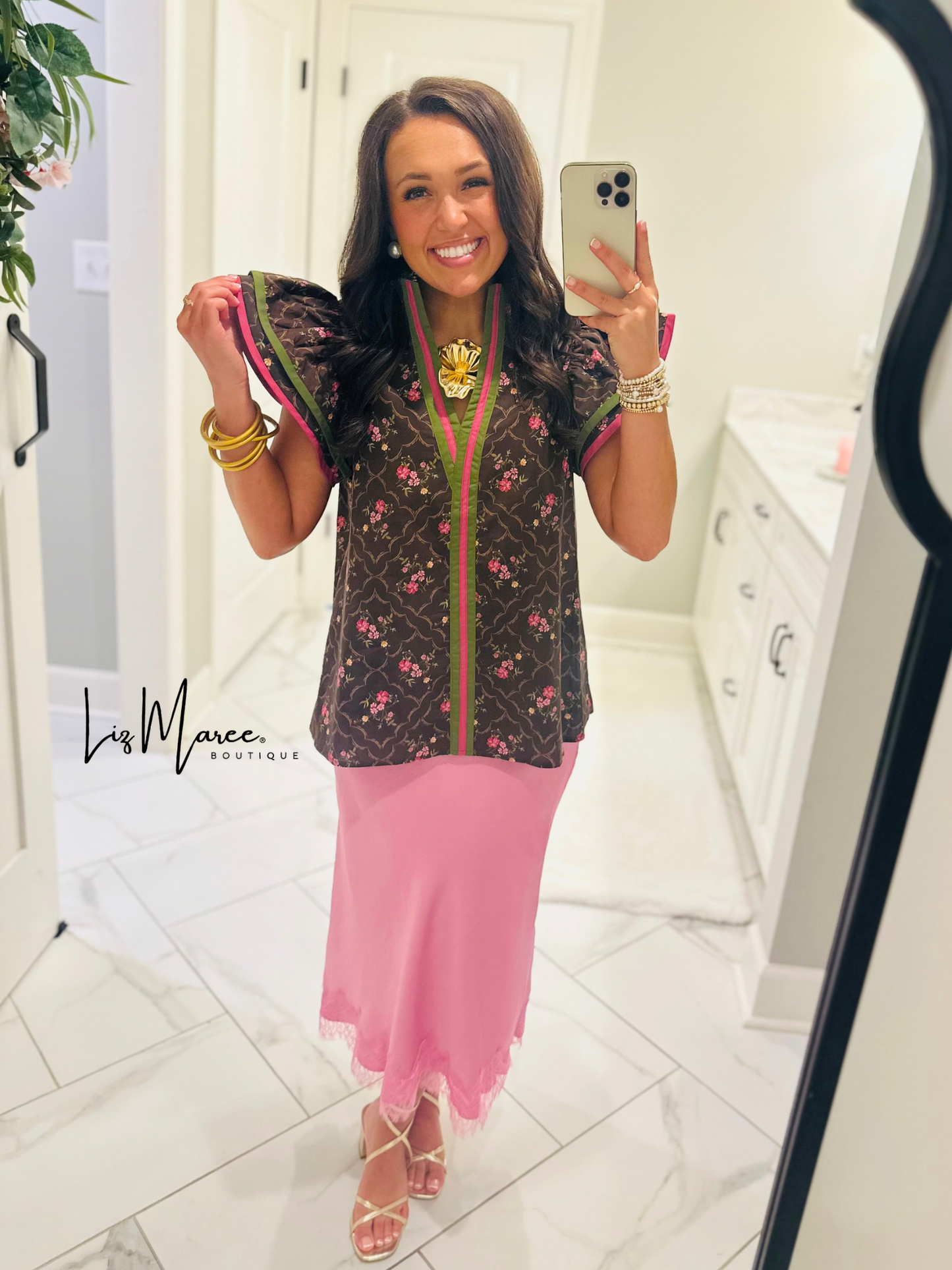 The Luci Brown Floral Top