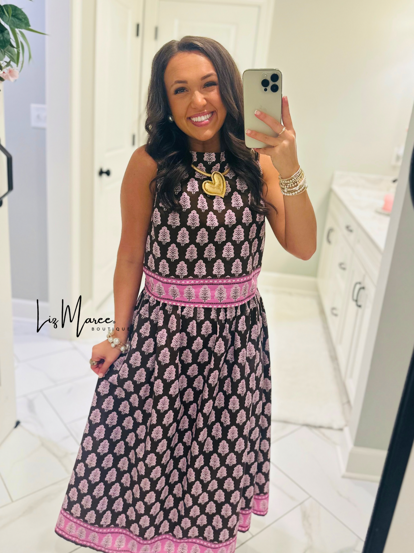 The Natalie Brown Floral Midi Skirt