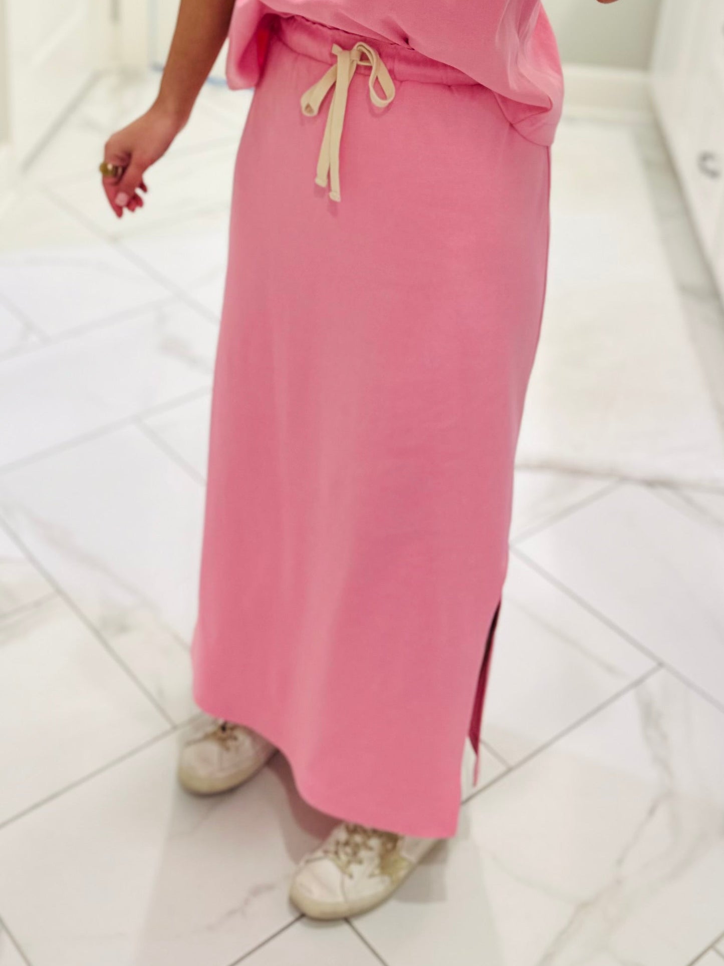 The Sonny Pink Knit Top + Skirt Set