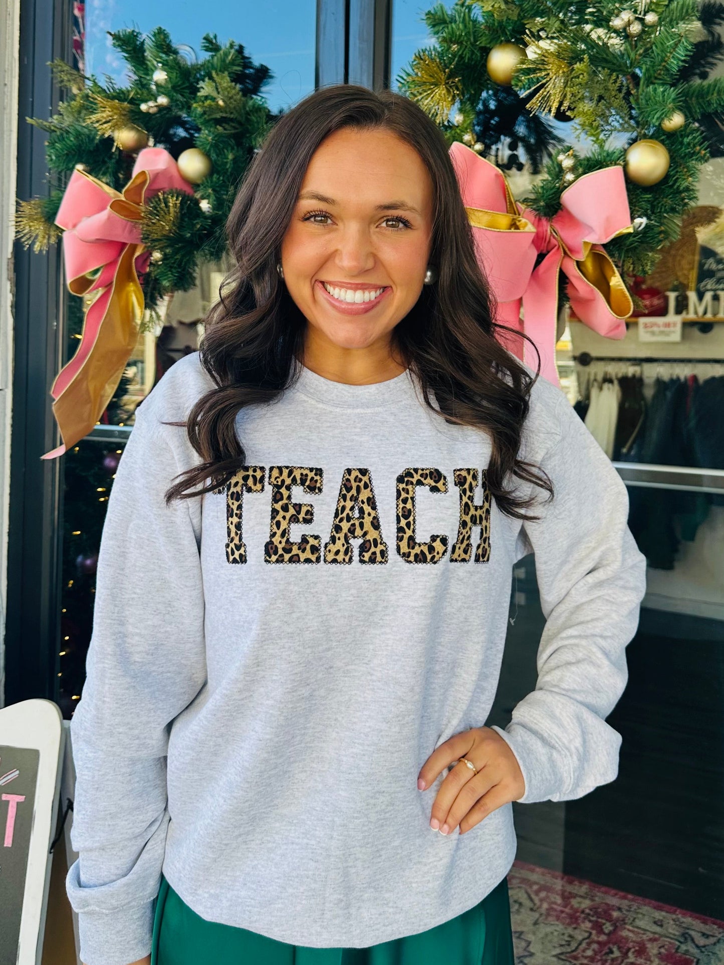 The Teach Leopard Embroidered Sweatshirt
