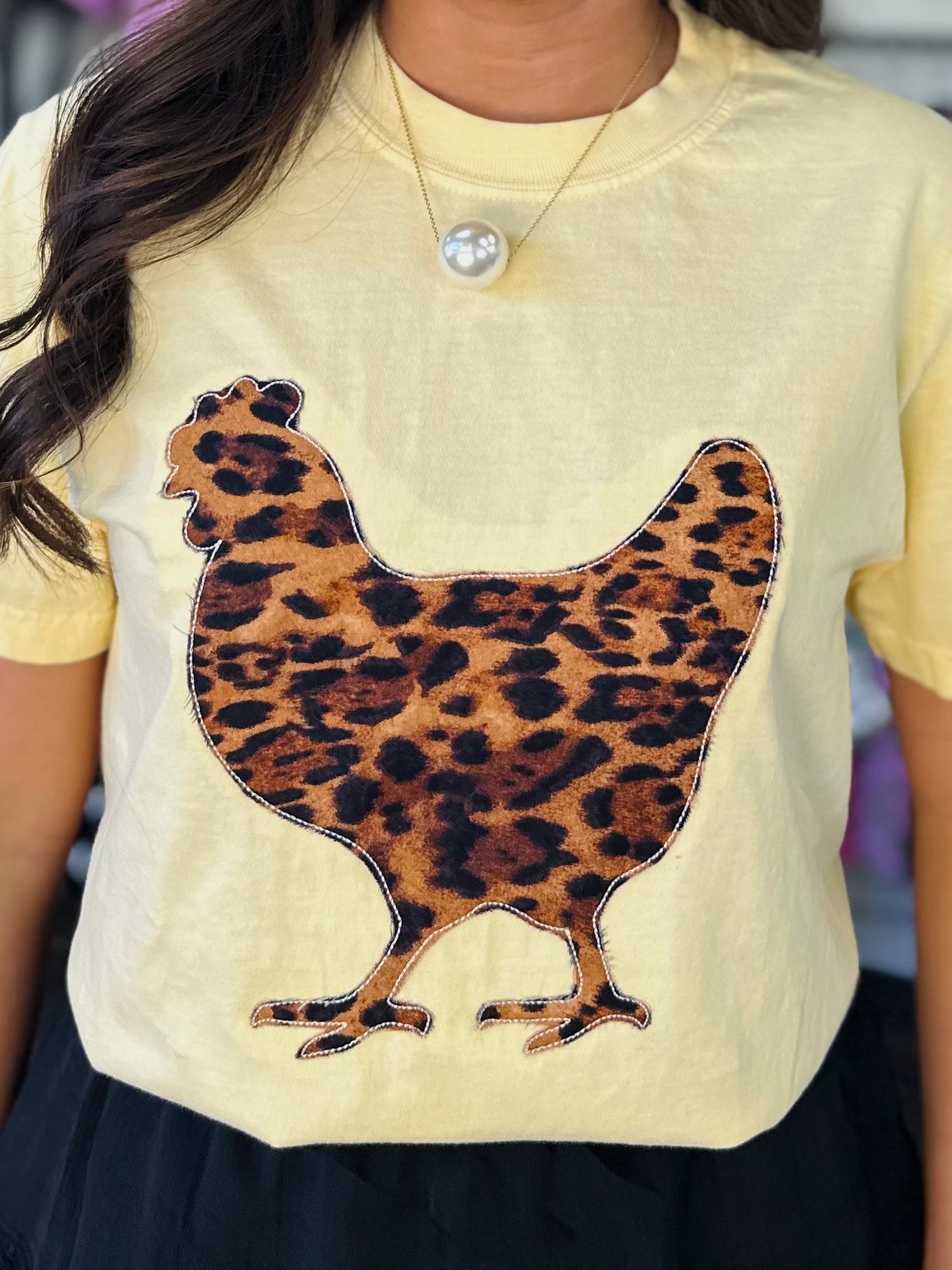 The Leopard Chicken Embroidered Tee