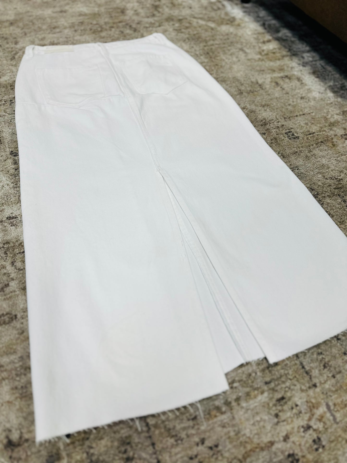 The Maisie White Denim Skirt