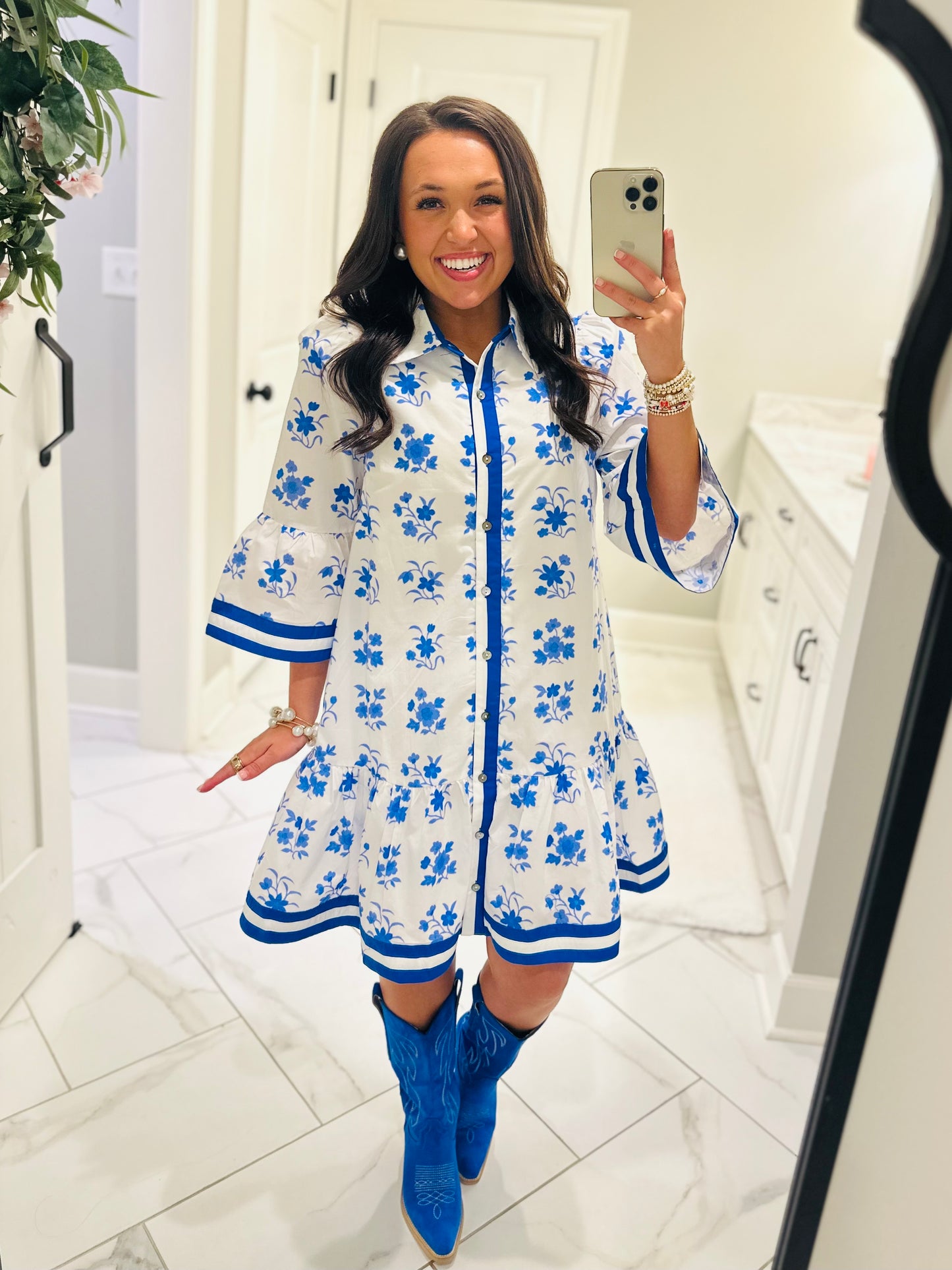 The Betsy Blue Floral Dress