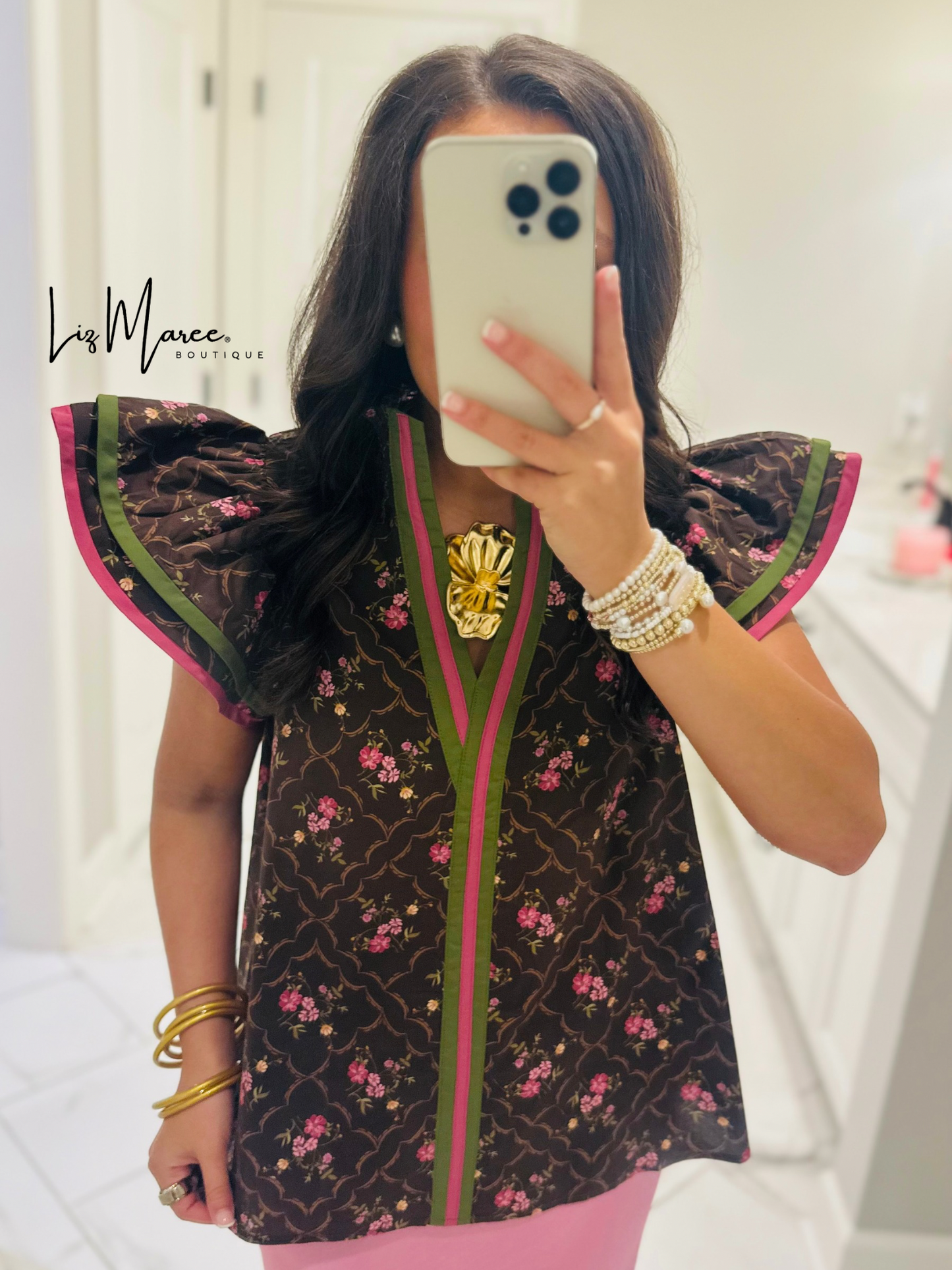 The Luci Brown Floral Top