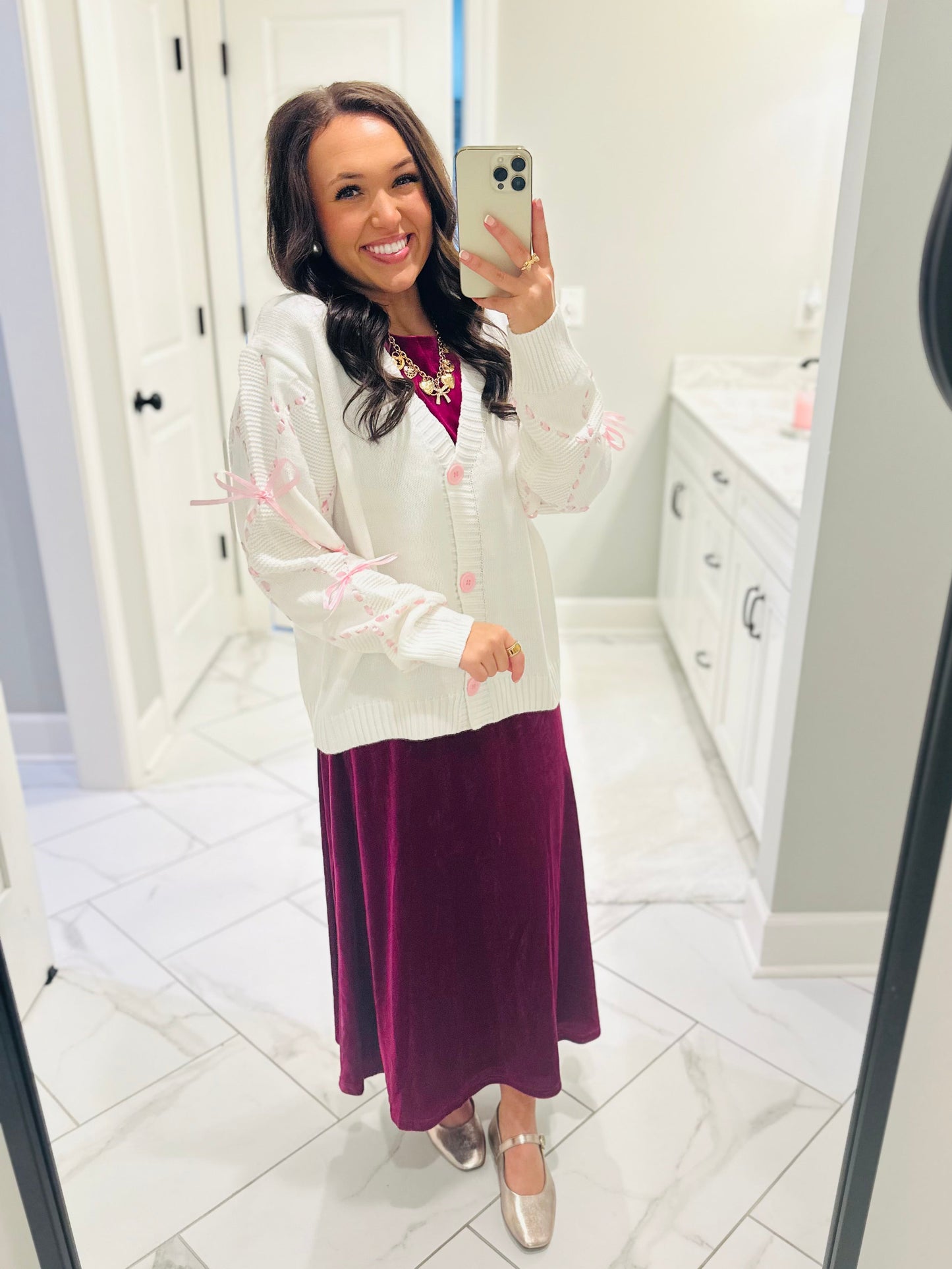 The Alisa Satin Ribbon Sleeve Cardigan