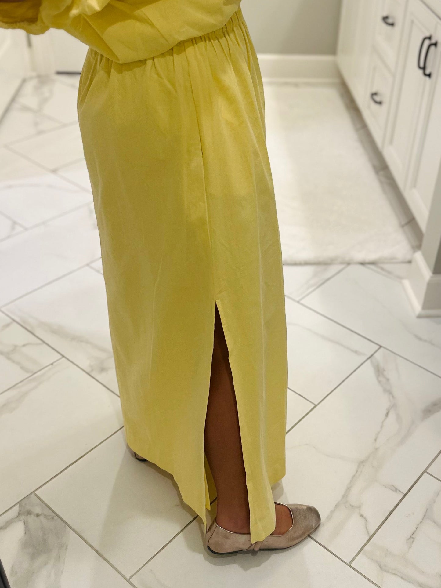The Daisy Yellow Knit Top + Skirt Set