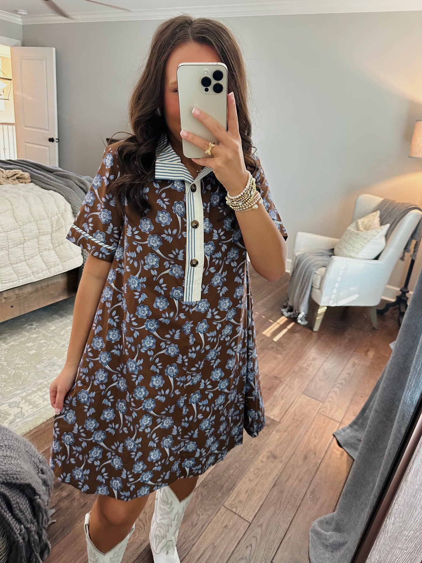 The Hunter Brown Floral Dress