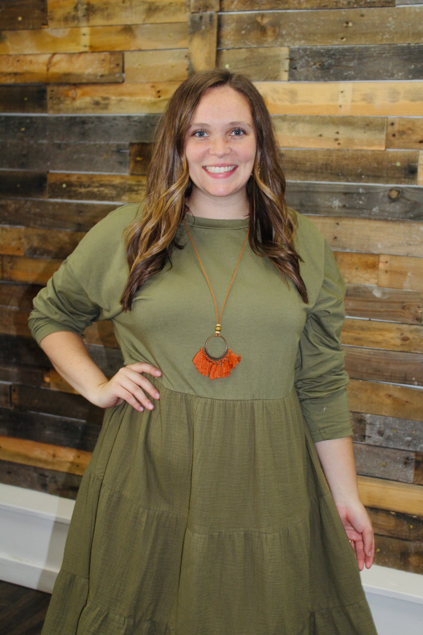 The Olivia Olive Green Dress