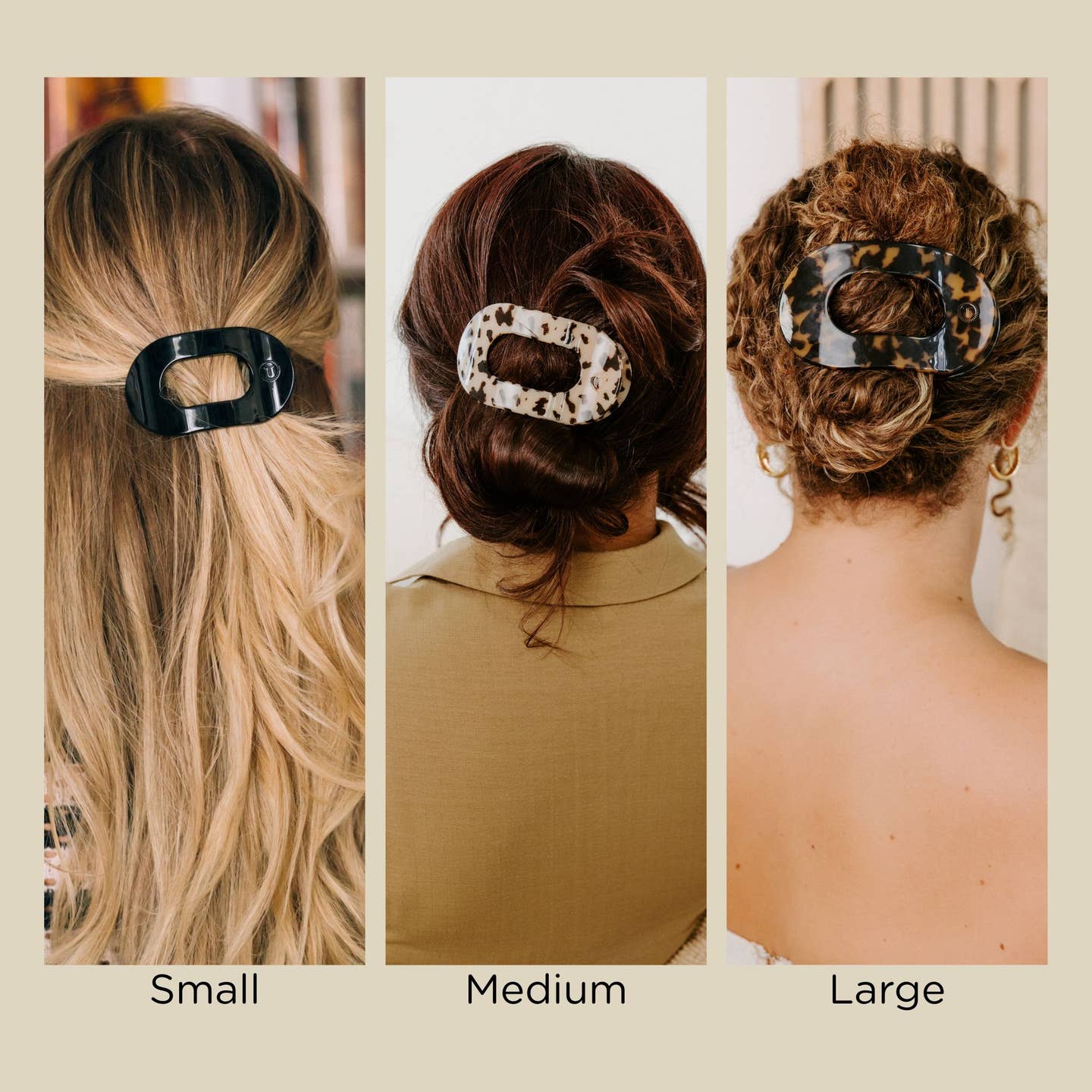 Coconut White Round Flat Hair Clip