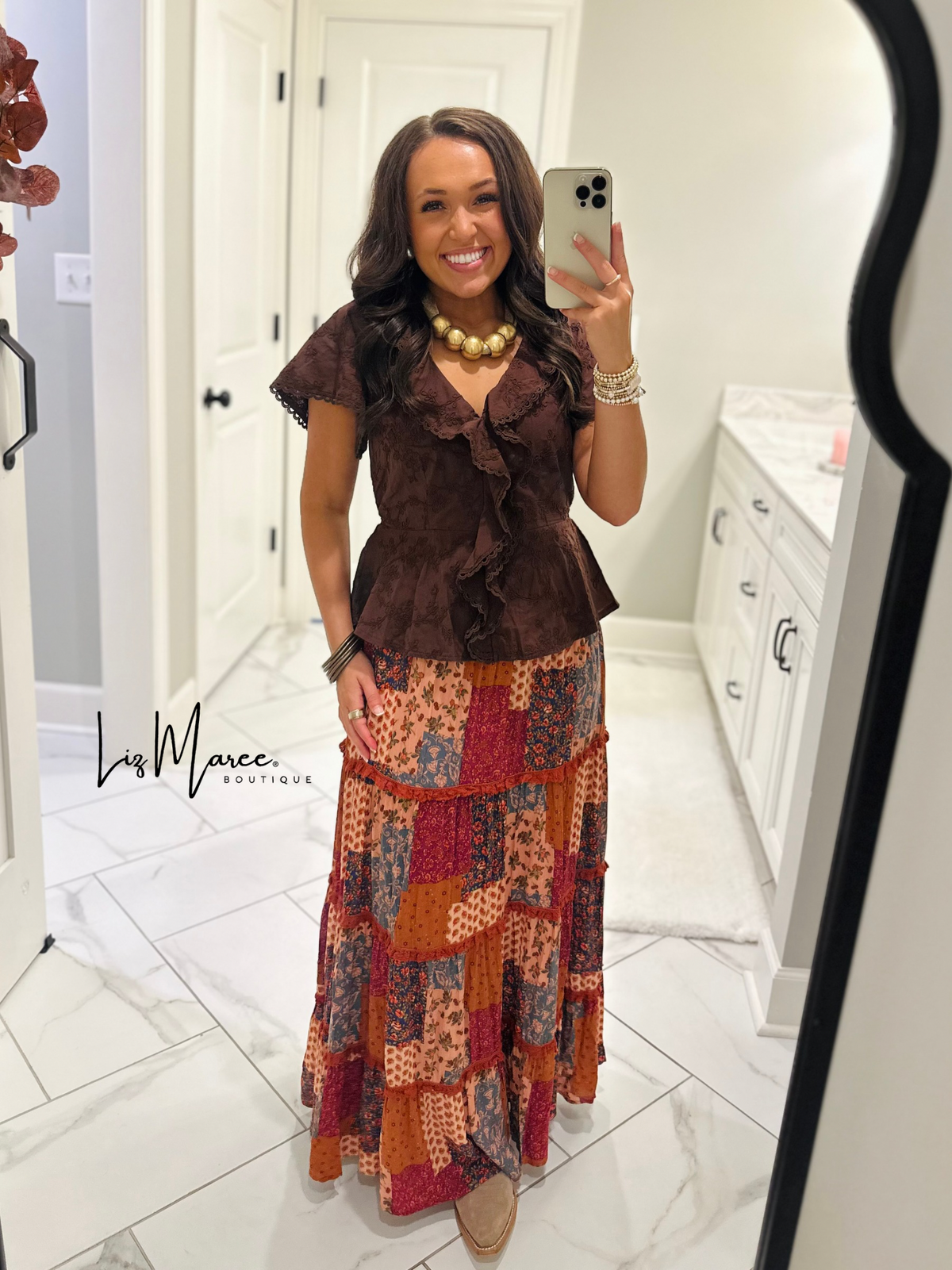 The Davey Multi Patchwork Maxi Skirt