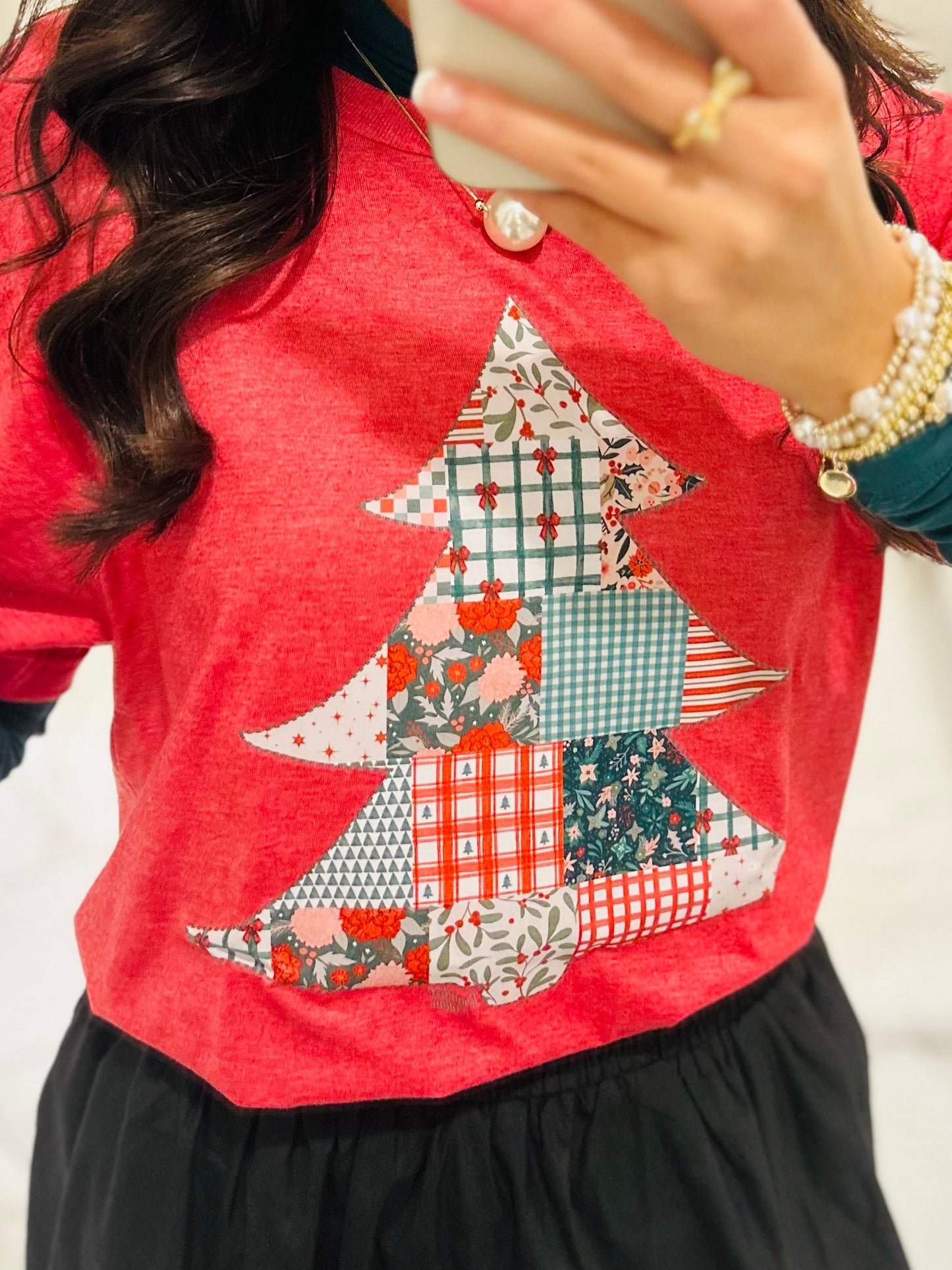 The Oh Christmas Tree Patchwork Tee
