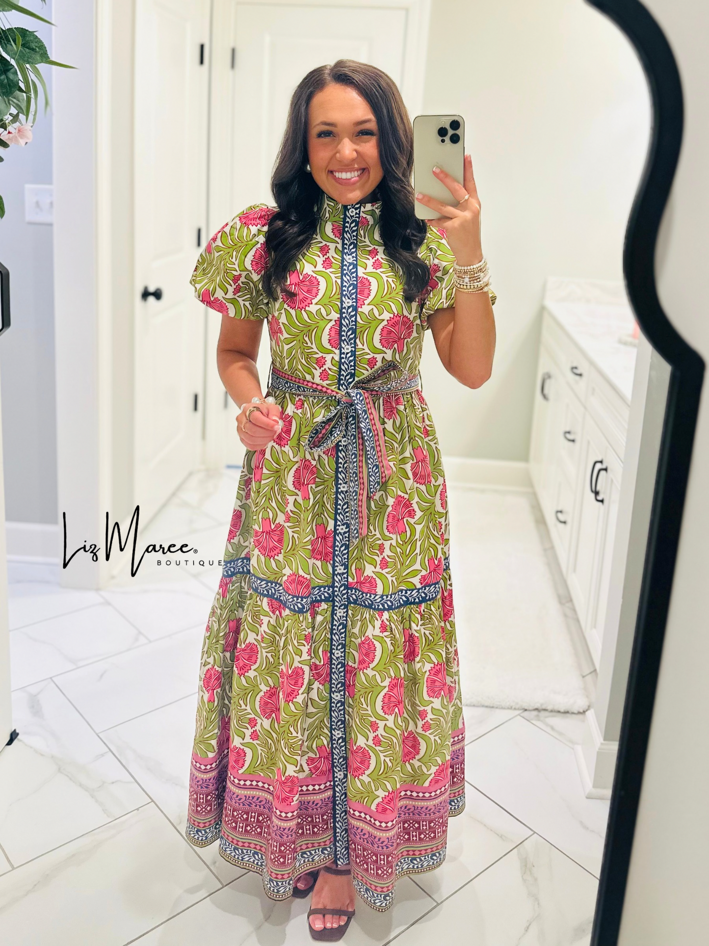 The Kennedy Green Floral Maxi Dress