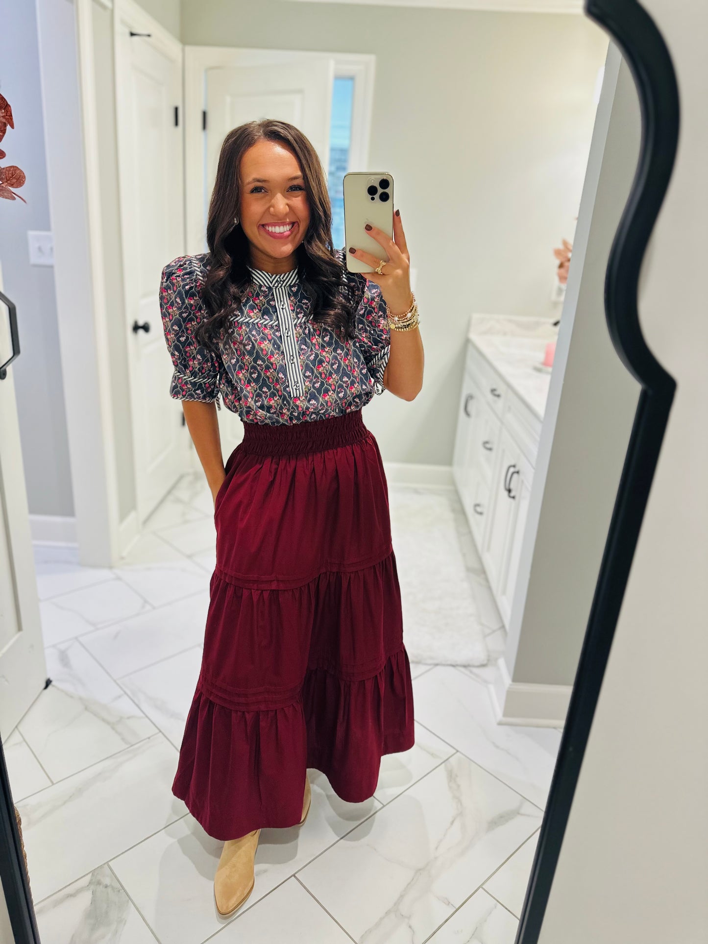 The Lottie Navy Floral Top