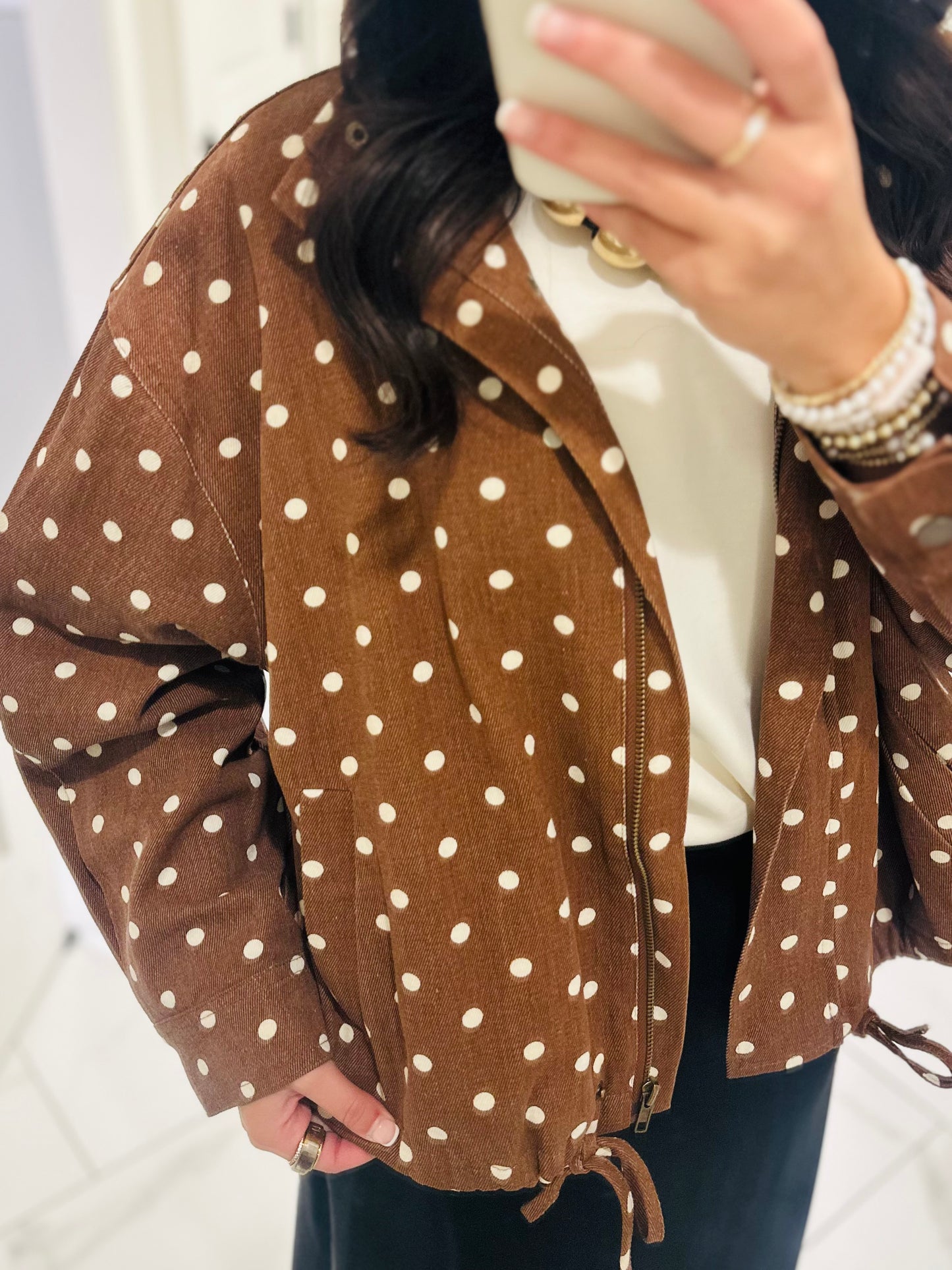 The Reese Brown Polka Dot Jacket