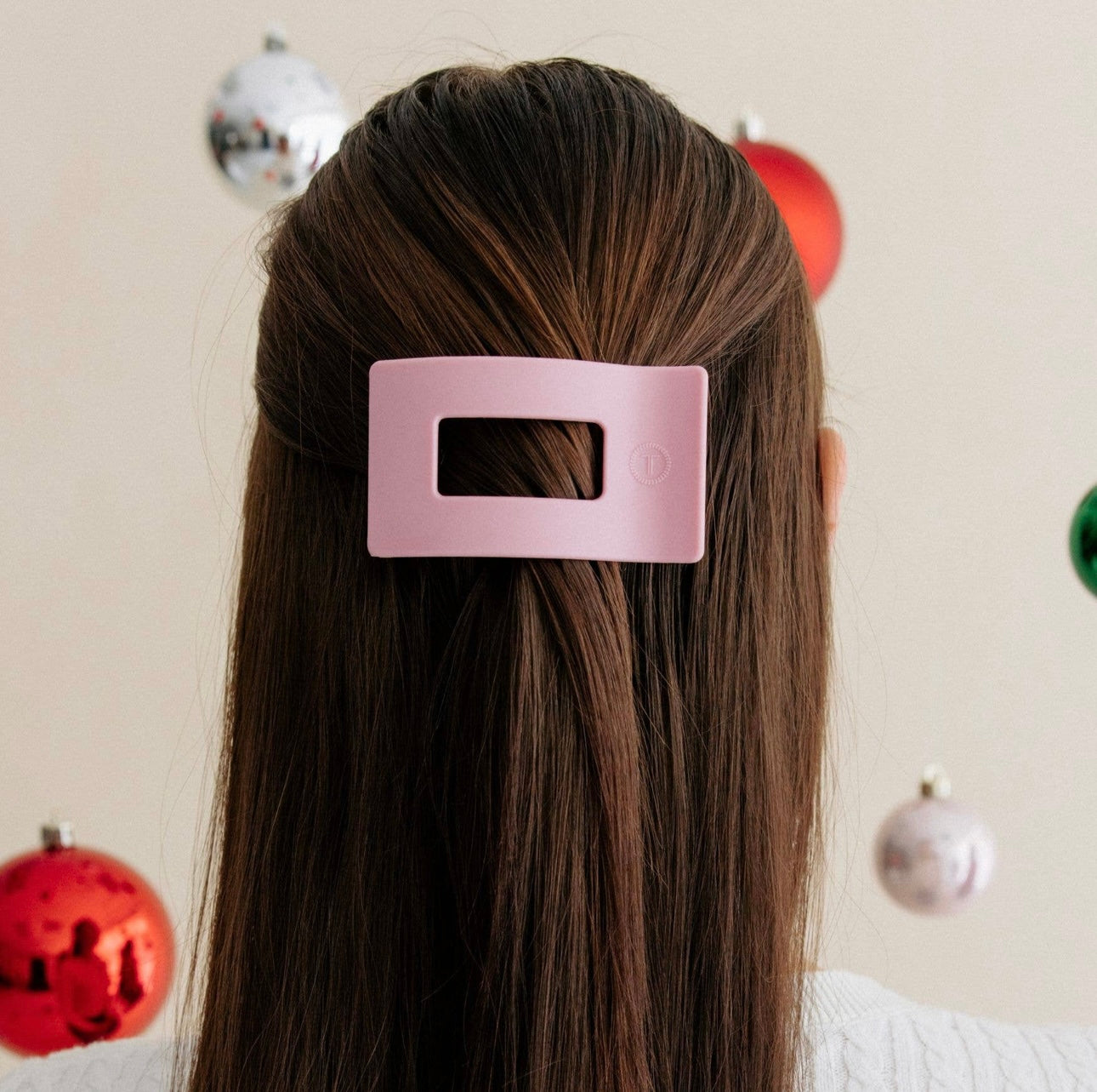 Merry Pinkmas Rectangle Flat Hair Clip