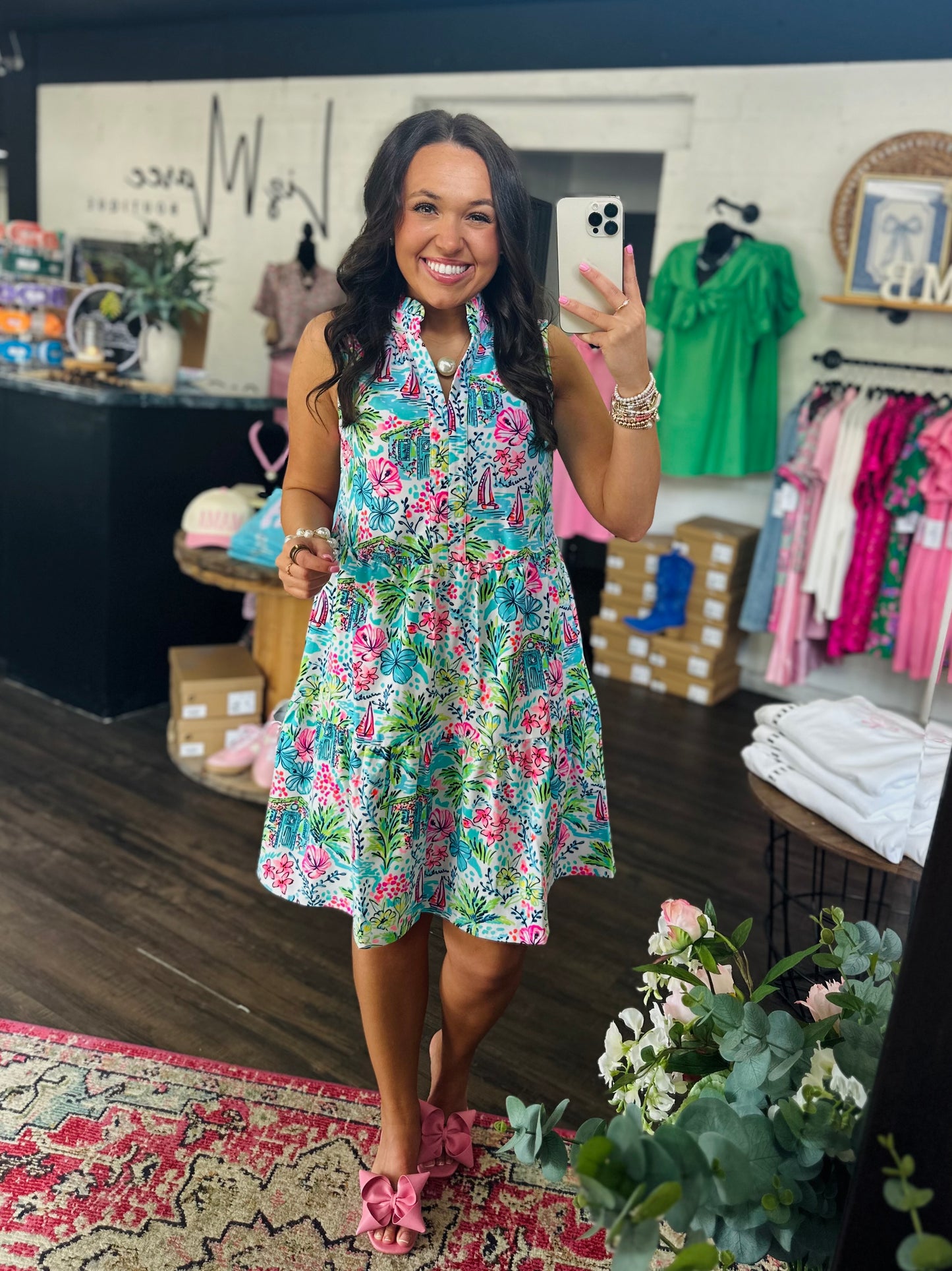 The Skye White Coastal Tiered Sleeveless Dress