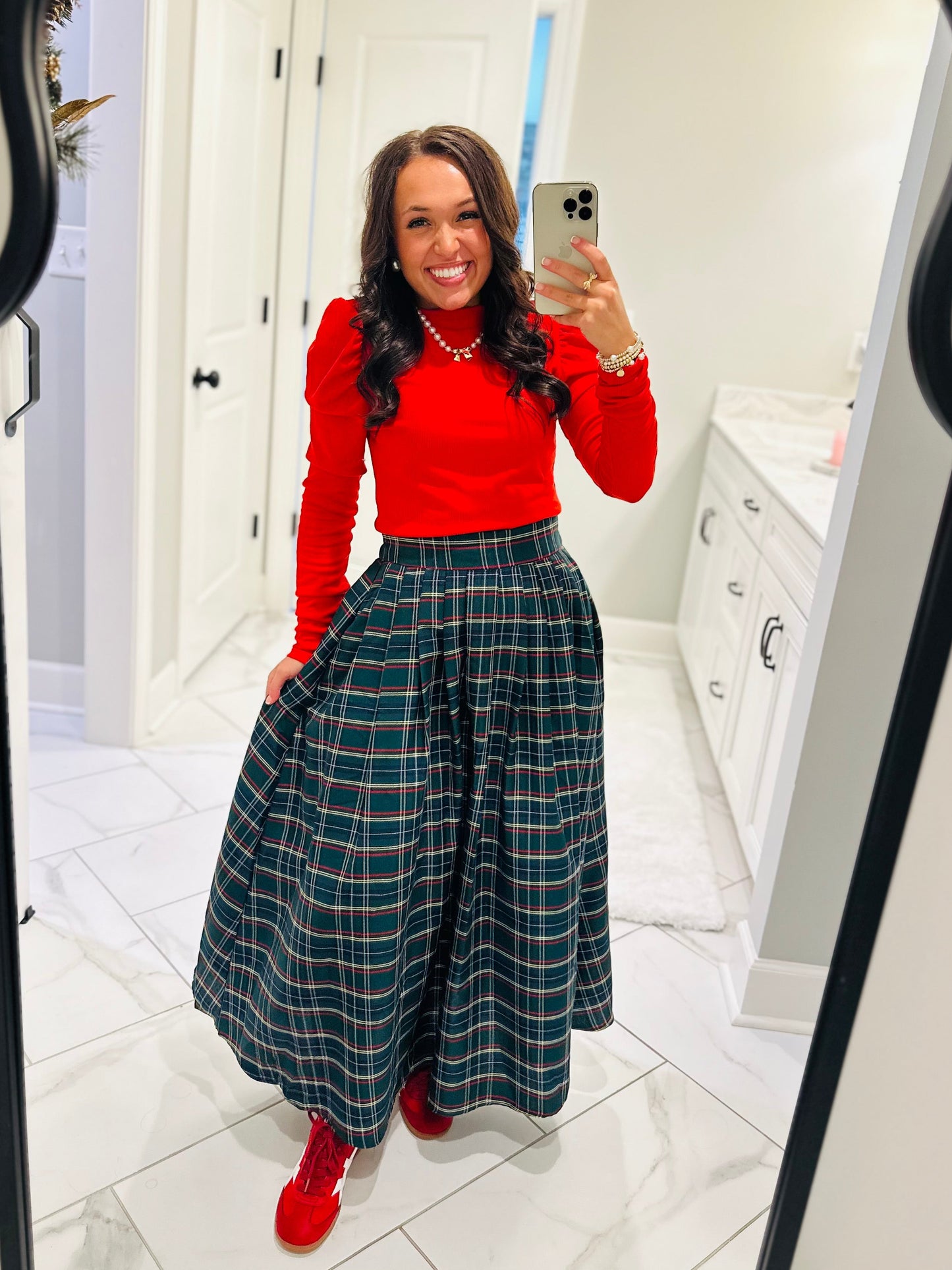 The Neva Red Puff Sleeve Top