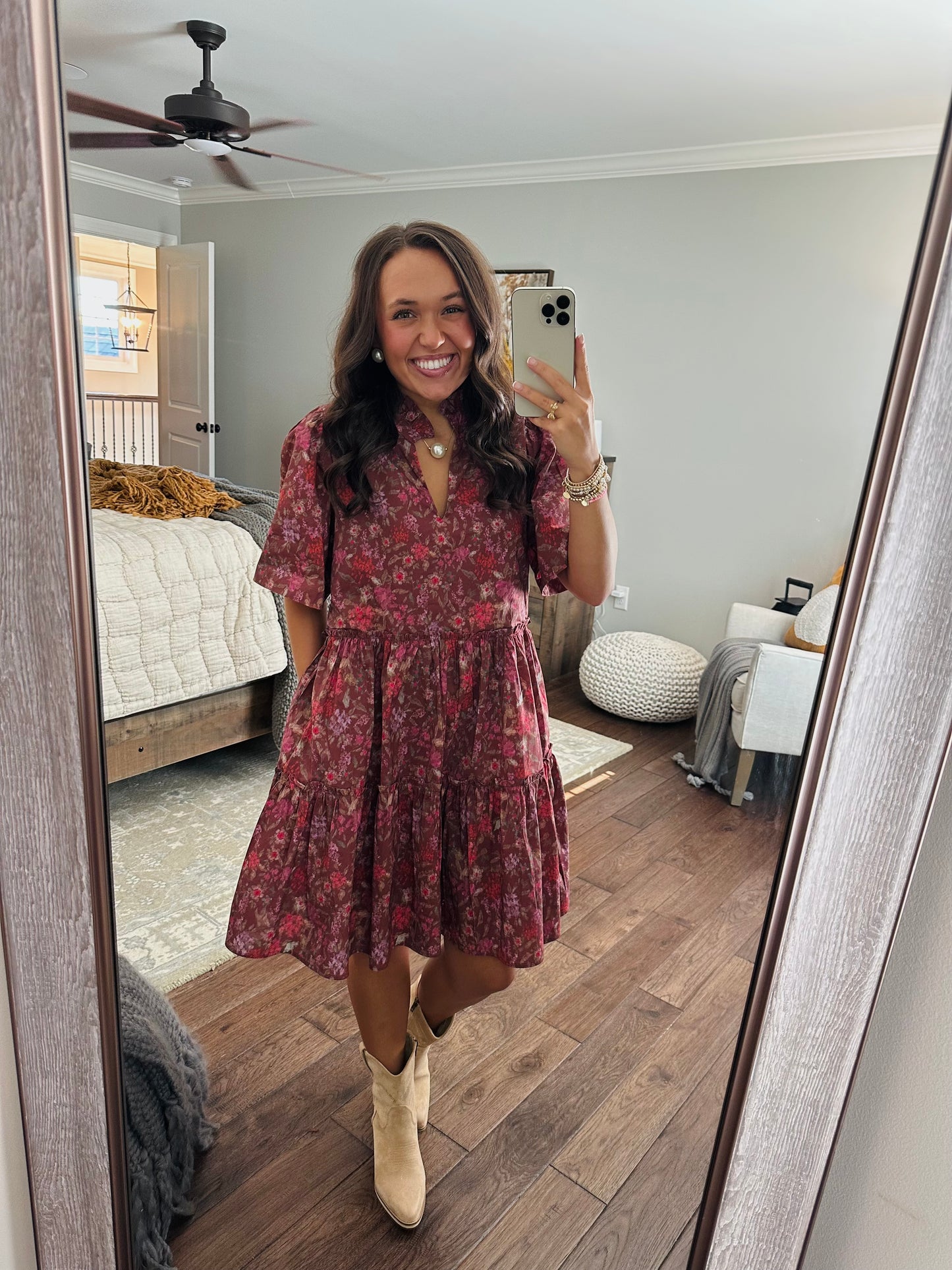 The Everleigh Brown Floral Dress