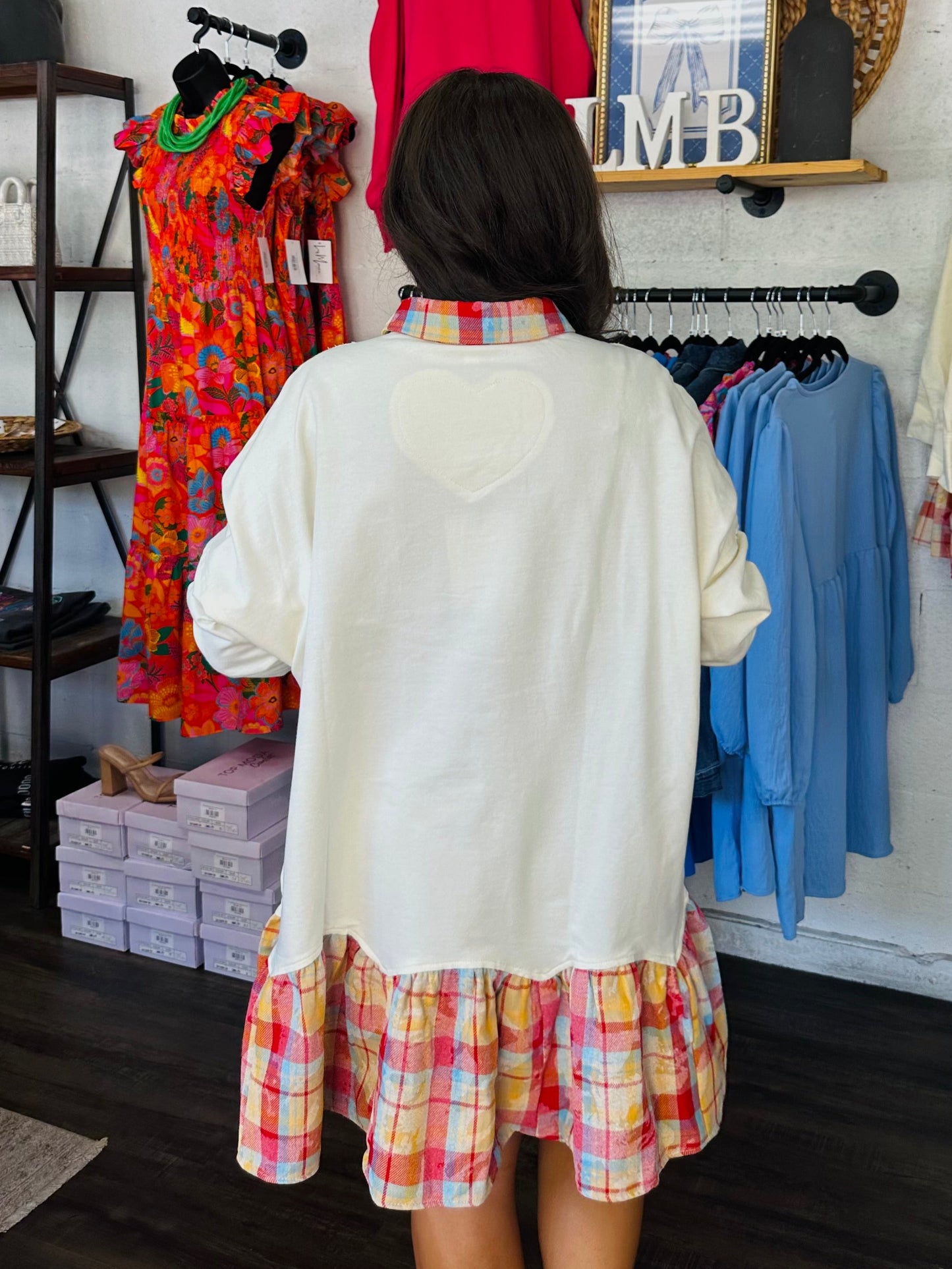 The Jenna Plaid Sweatshirt Dress