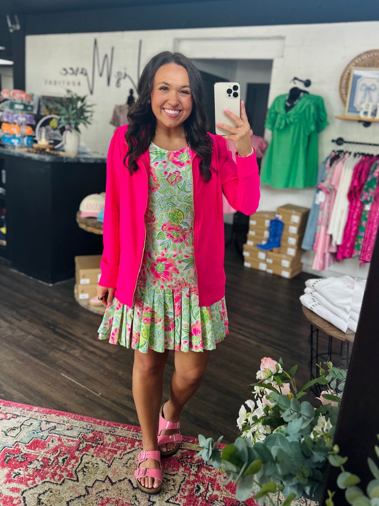 The Alena Hot Pink Full Zip Jacket