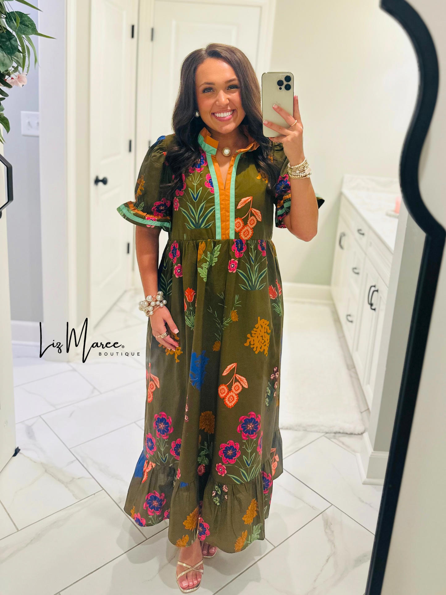 The Mattie Brown Floral Midi Dress