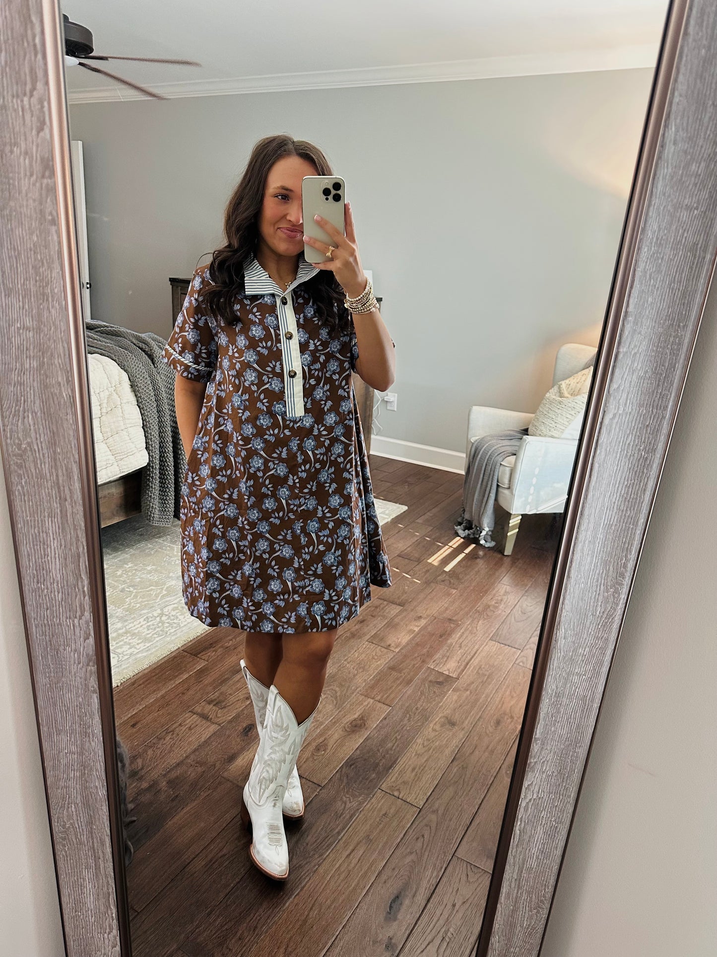 The Hunter Brown Floral Dress